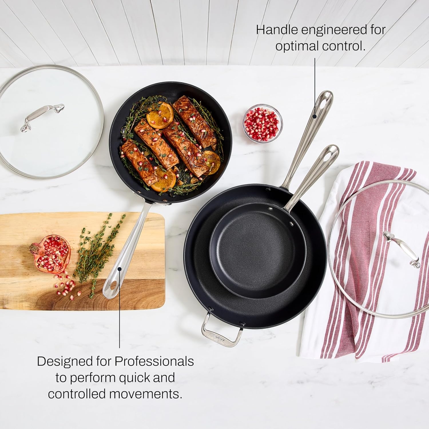 image:imageAllClad HA1 Hard Anodized Non Stick Fry Pan Set 2 Piece 8 10 Inch Induction Oven Broiler Safe 500F Pots and Pans Set Kitchen Frying Pans Skillets Premium Cookware Home Dishwasher Safe Black2 Piece Set