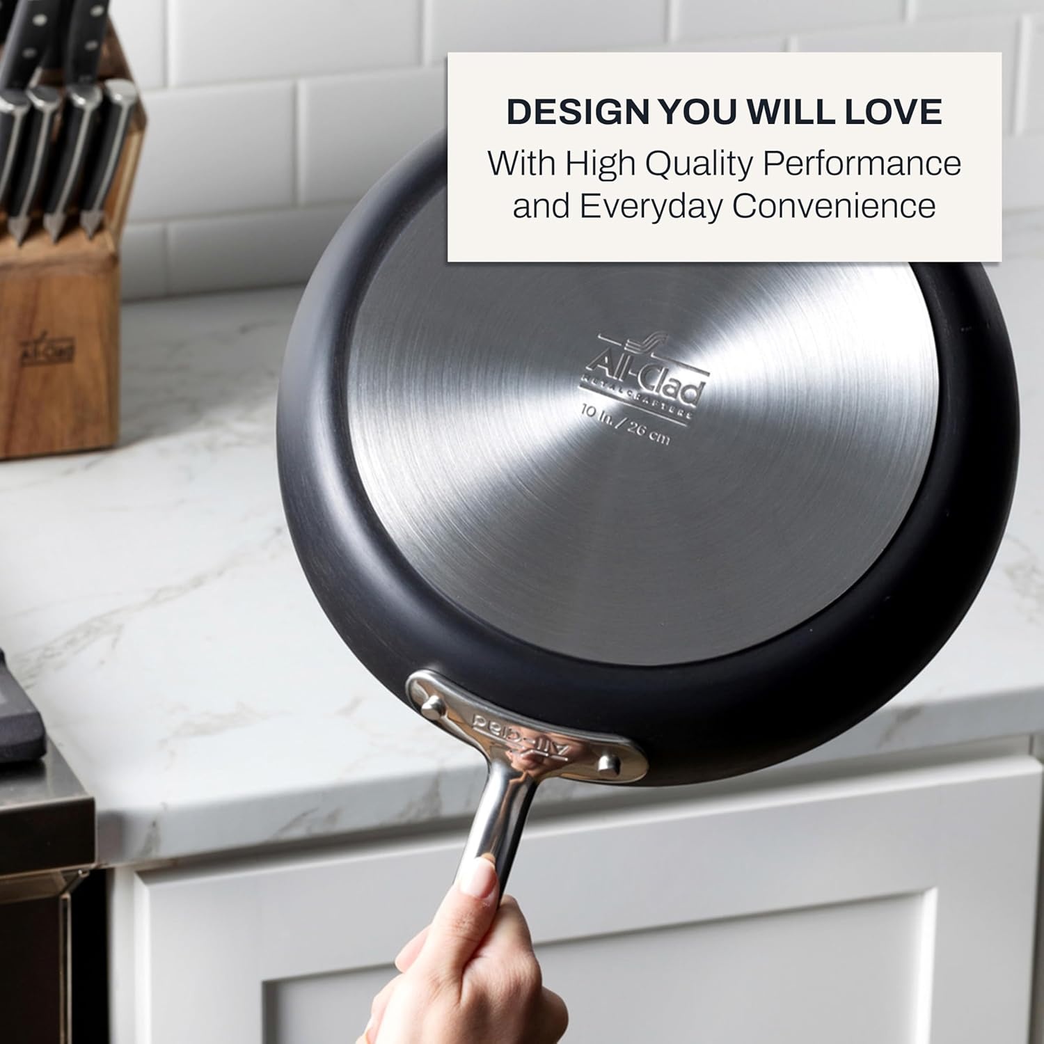 image:imageAllClad HA1 Hard Anodized Non Stick Fry Pan Set 2 Piece 8 10 Inch Induction Oven Broiler Safe 500F Pots and Pans Set Kitchen Frying Pans Skillets Premium Cookware Home Dishwasher Safe Black5 Piece Set