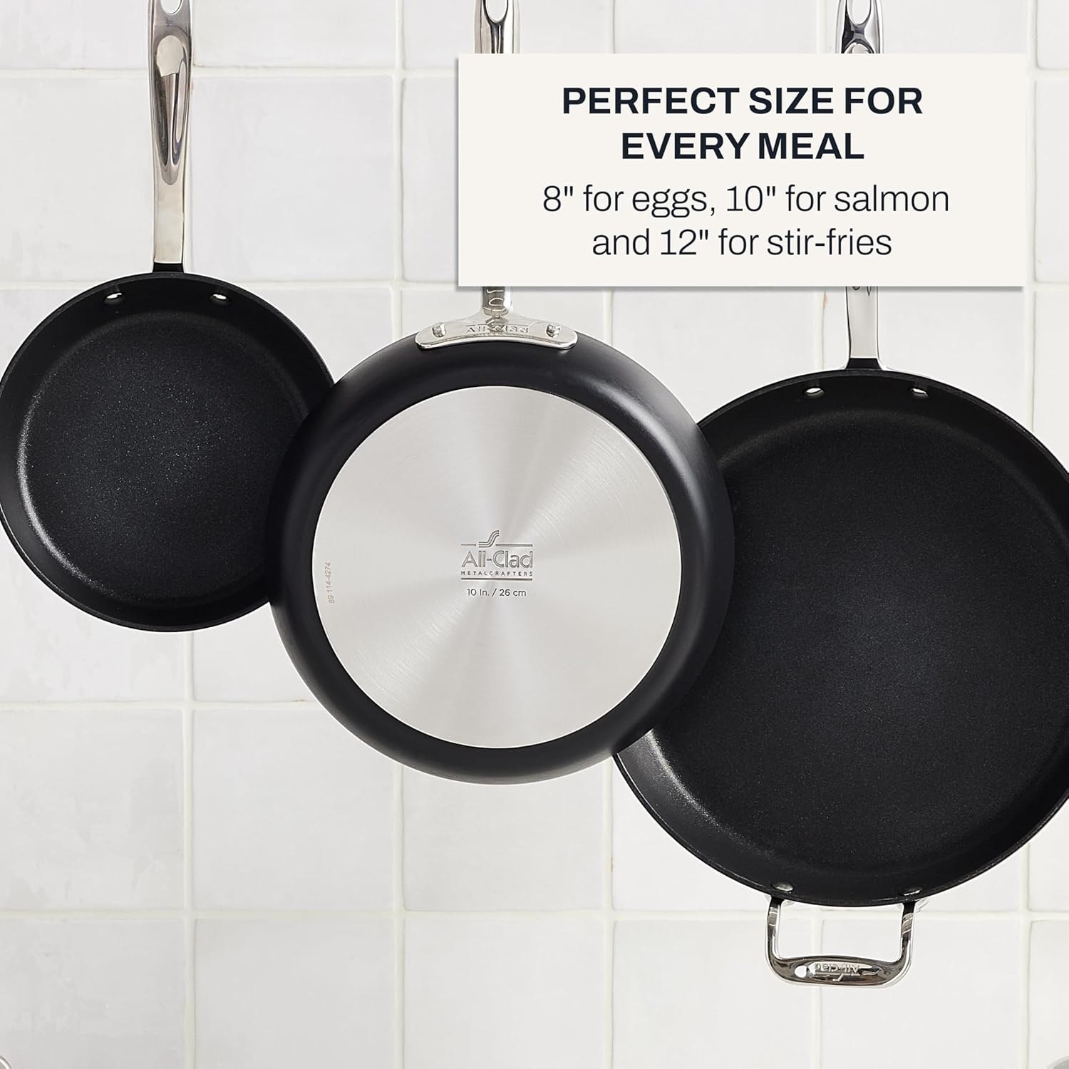 image:imageAllClad HA1 Hard Anodized Non Stick Fry Pan Set 2 Piece 8 10 Inch Induction Oven Broiler Safe 500F Pots and Pans Set Kitchen Frying Pans Skillets Premium Cookware Home Dishwasher Safe Black5 Piece Set