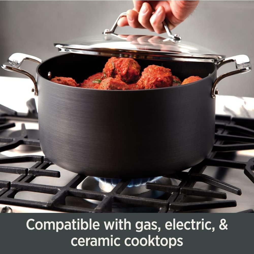 image:imageAllClad HA1 Hard Anodized Non Stick Fry Pan Set 2 Piece 8 10 Inch Induction Oven Broiler Safe 500F Pots and Pans Set Kitchen Frying Pans Skillets Premium Cookware Home Dishwasher Safe Black4 Piece Set