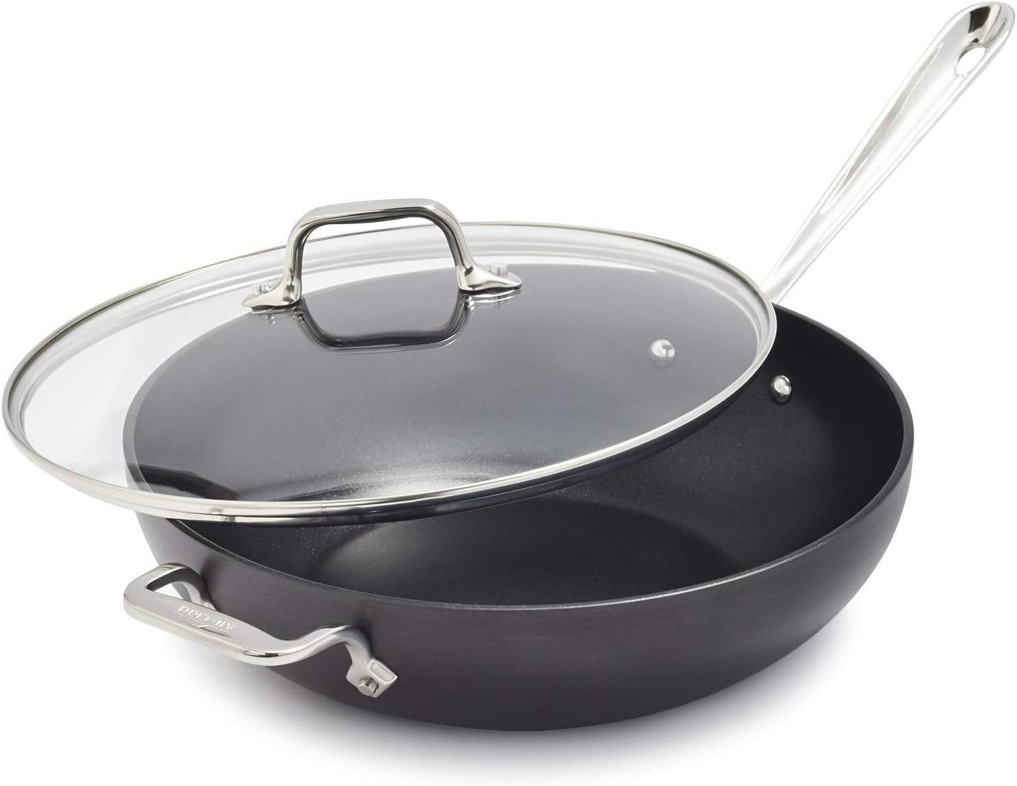image:imageAllClad HA1 Hard Anodized Nonstick Chefs Pan12 Inch Induction Oven Broiler Safe 500F Lid Safe 350F Pots and Pans Cookware Black