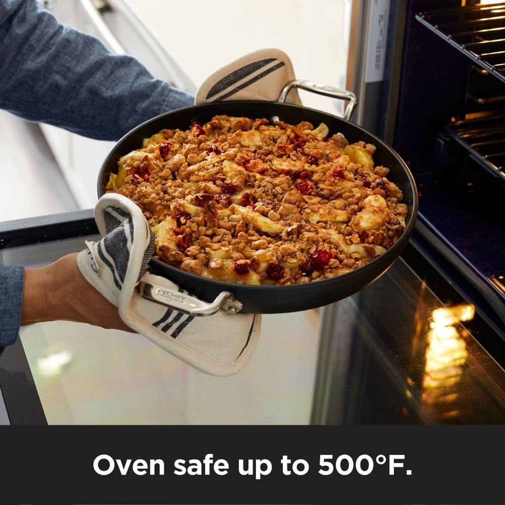 image:imageAllClad HA1 Hard Anodized Nonstick Fry Pan 12 Inch Induction Oven Broiler Safe 500F Lid Safe 350F Pots and Pans Cookware Black12 Fry Pan With Lid