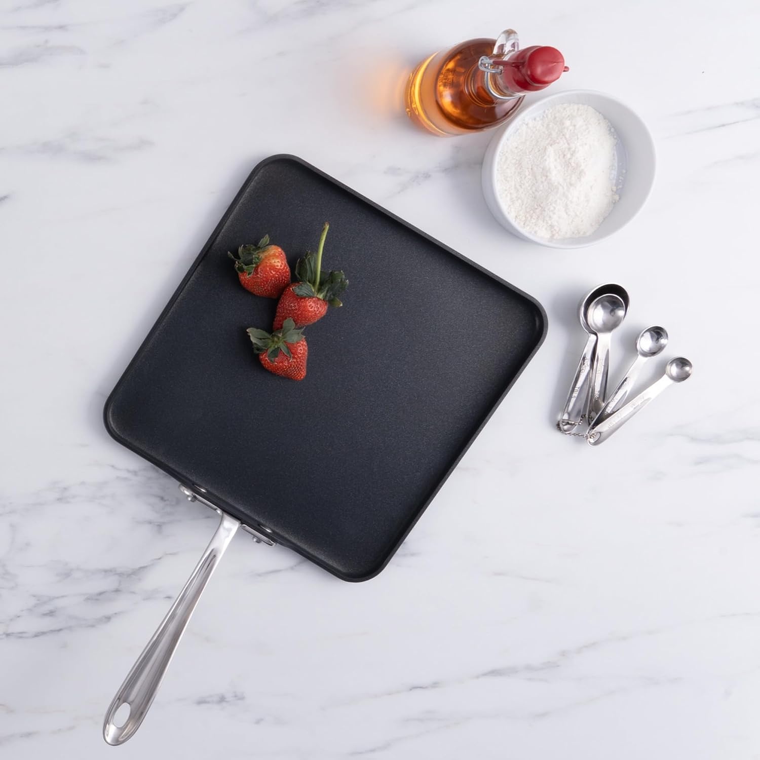 image:imageAllClad HA1 Hard Anodized Nonstick Griddle 11x11 Inch Oven Broiler Safe 500F Lid Safe 350F Pots and Pans Cookware Black11 x 11 Single Burner