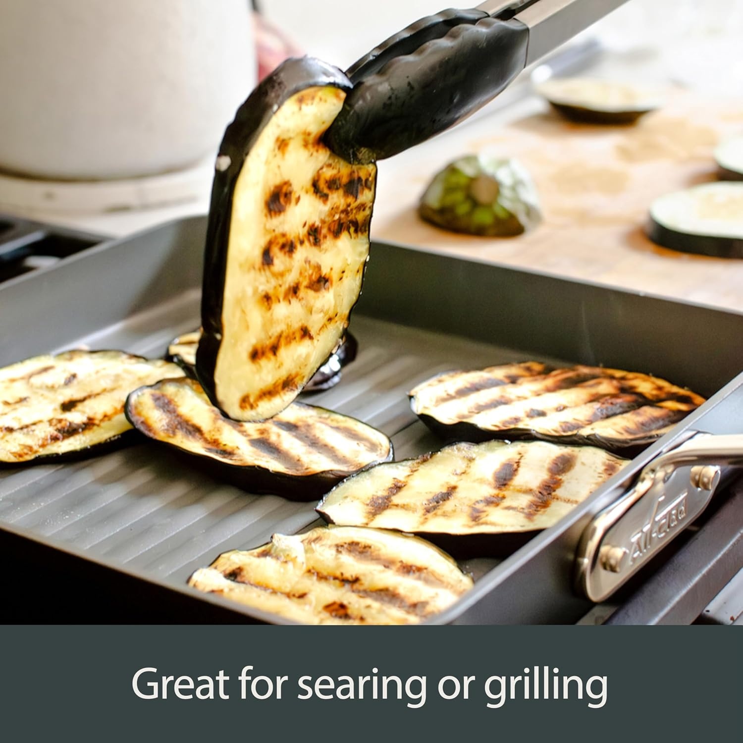 image:imageAllClad HA1 Hard Anodized Nonstick GrillGriddle Pan 13x20 Inch Oven Broiler Safe 500F Pots and Pans Cookware Black11 x 11 Single Burner