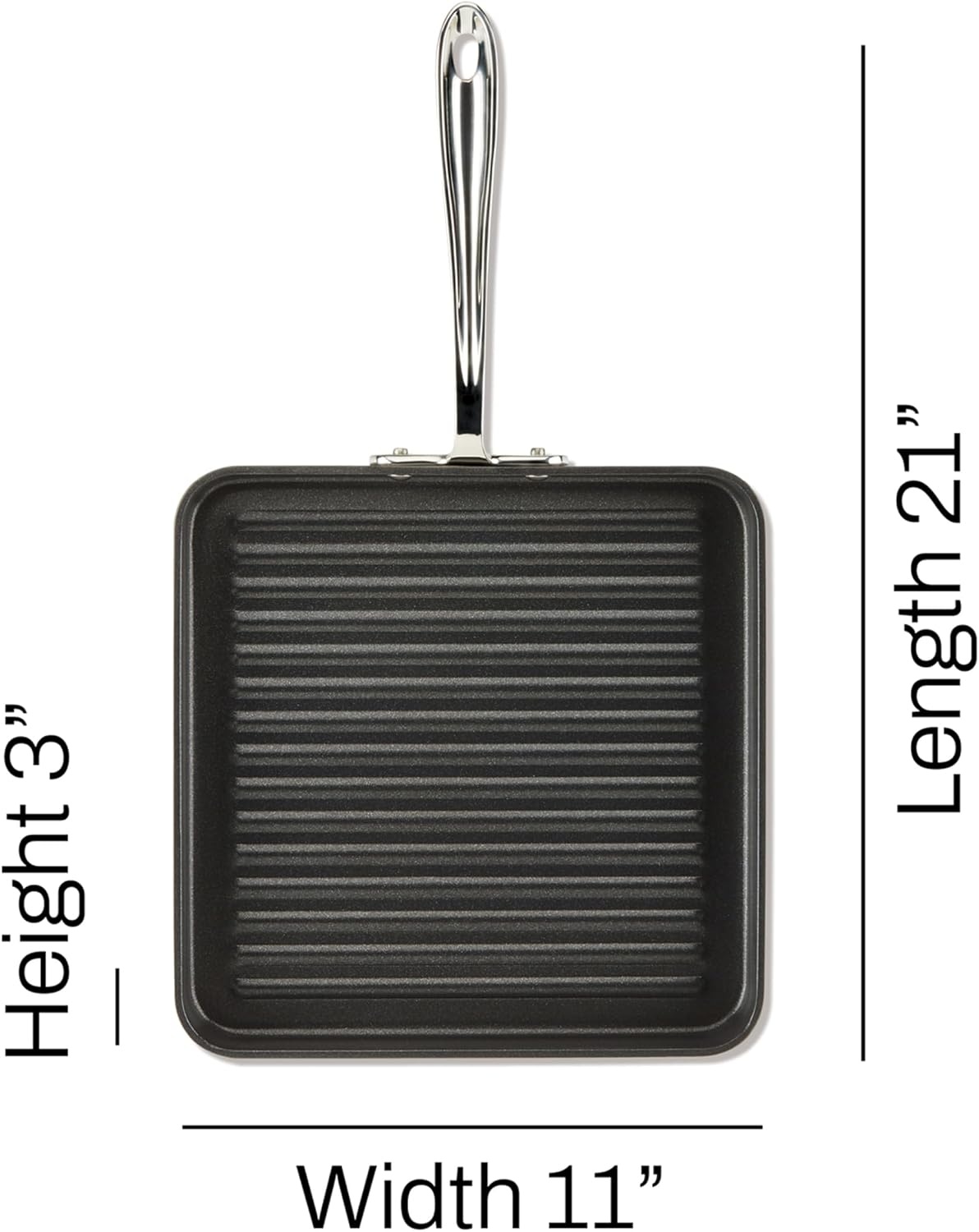 image:imageAllClad HA1 Hard Anodized Nonstick GrillGriddle Pan 13x20 Inch Oven Broiler Safe 500F Pots and Pans Cookware Black11 x 11 Single Burner