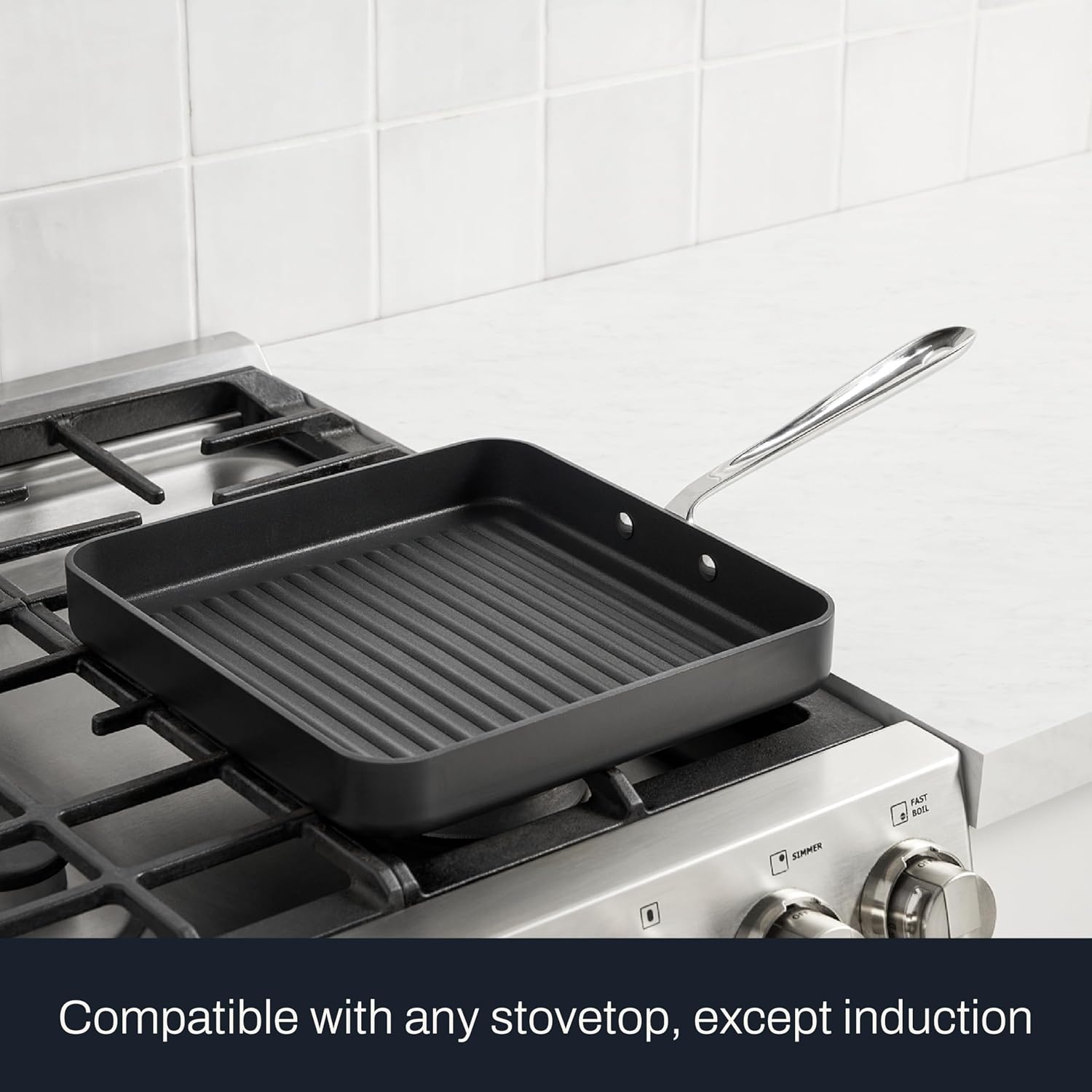 image:imageAllClad HA1 Hard Anodized Nonstick GrillGriddle Pan 13x20 Inch Oven Broiler Safe 500F Pots and Pans Cookware Black11 x 11 Single Burner