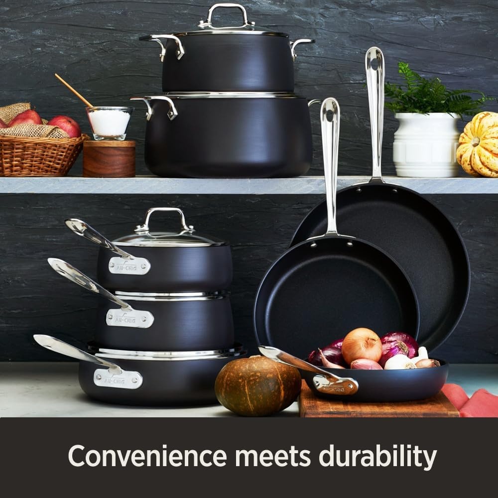 image:imageAllClad HA1 Hard Anodized Nonstick Roaster and Nonstick Rack 13x16 Inch Oven Broiler Safe 500F Roaster Pan Pots and Pans Cookware Black13 x 16