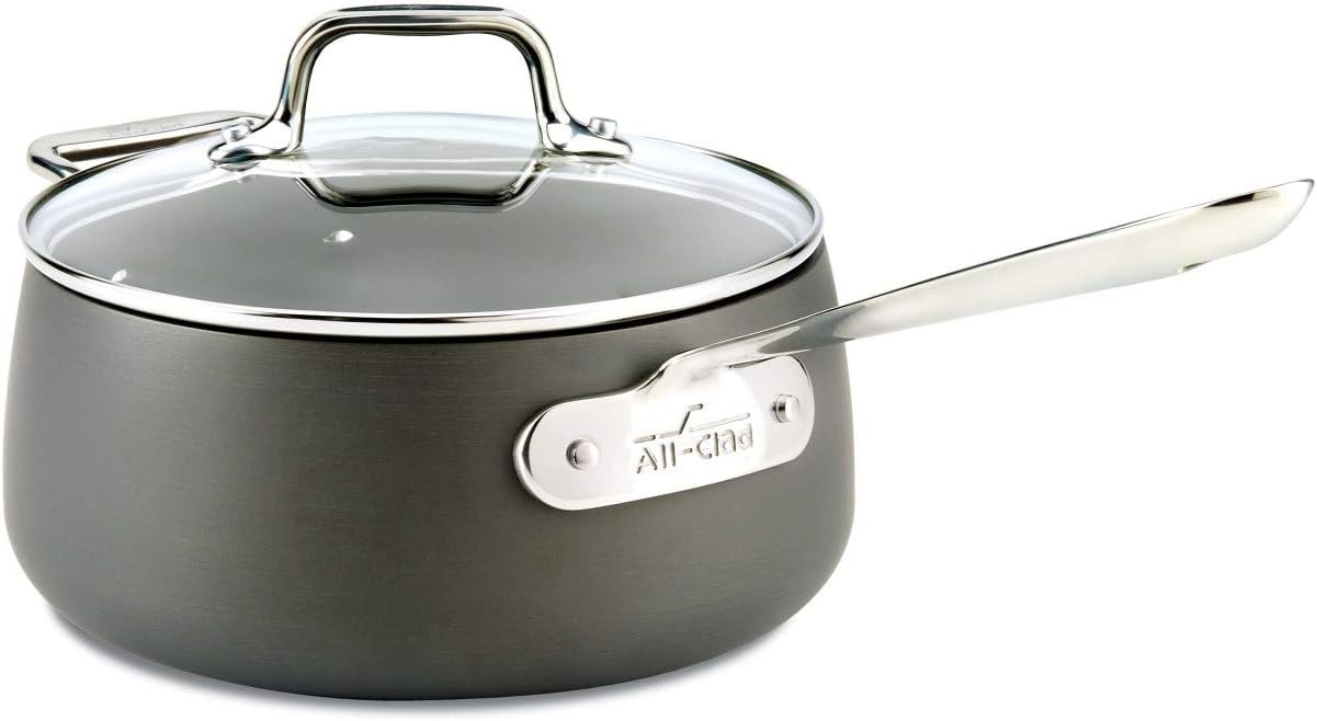 image:imageAllClad HA1 Hard Anodized Nonstick Saut Pan 4 Quart Induction Oven Broiler Safe 500F Pots and Pans Cookware BlackBlack