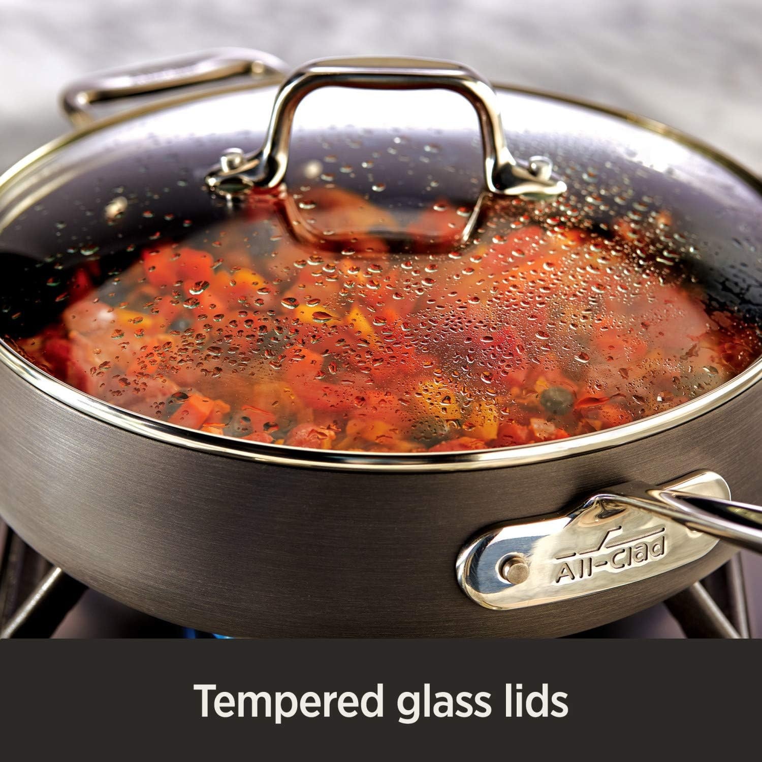 image:imageAllClad HA1 Hard Anodized Nonstick Saut Pan 4 Quart Induction Oven Broiler Safe 500F Pots and Pans Cookware BlackBlack