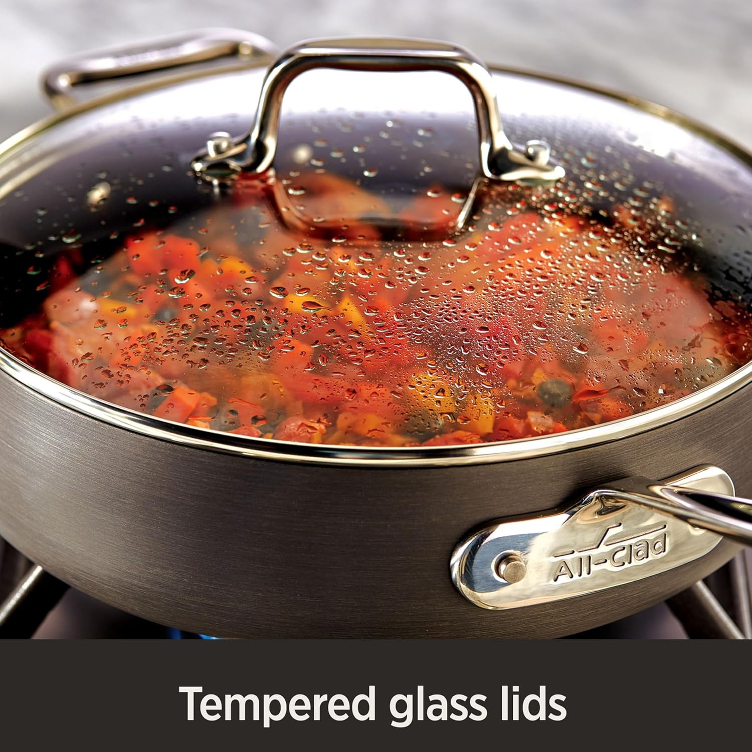image:imageAllClad HA1 Hard Anodized Nonstick Saut Pan 4 Quart Induction Oven Broiler Safe 500F Pots and Pans Cookware BlackBlack