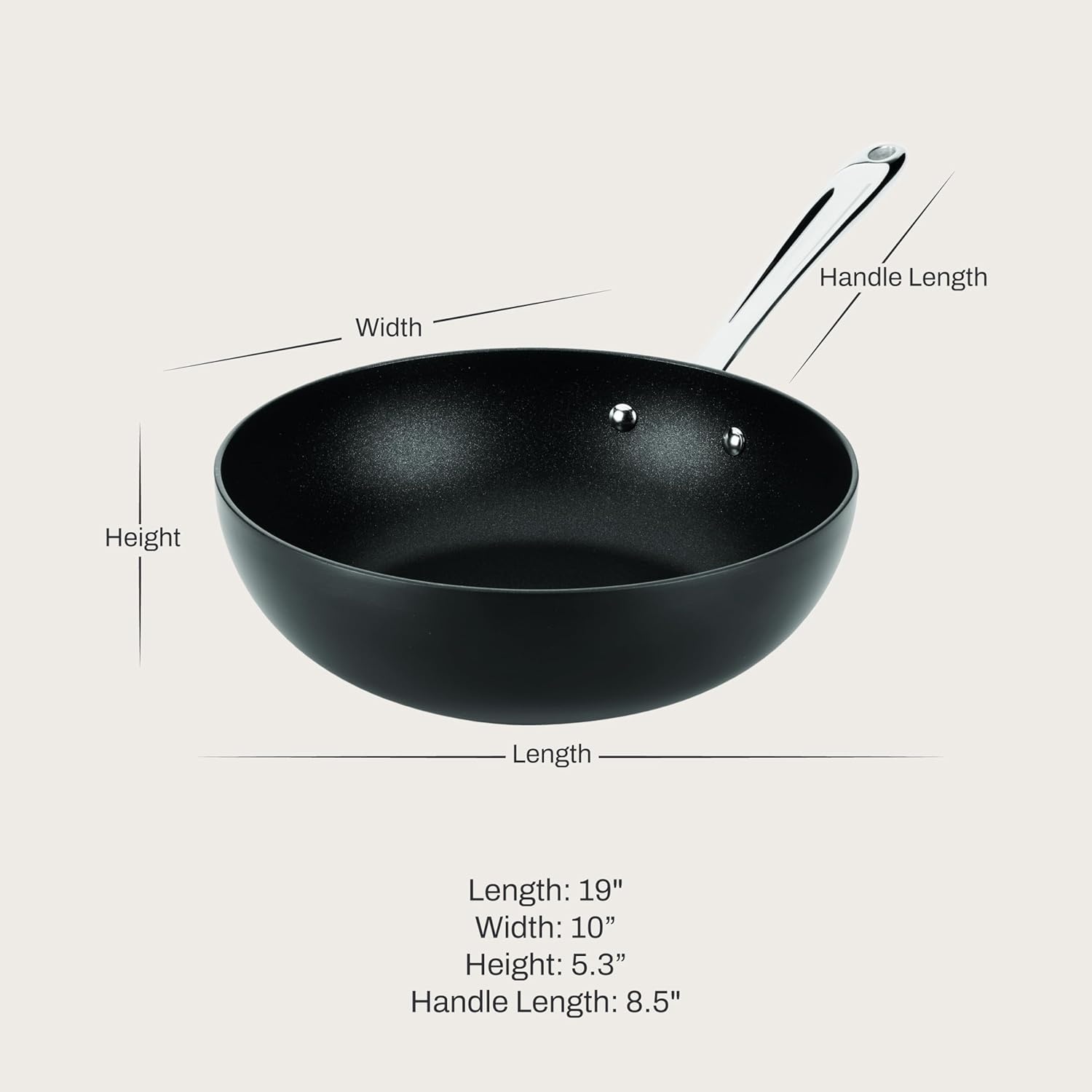 image:imageAllClad Hard Anodized Expert Nonstick 10Inch Wok Pan StayCool Handle DishwasherFriendly OvenSafe Up to 500F Wok for Stir Fry Induction Ready Compatible with All Cooktops Black