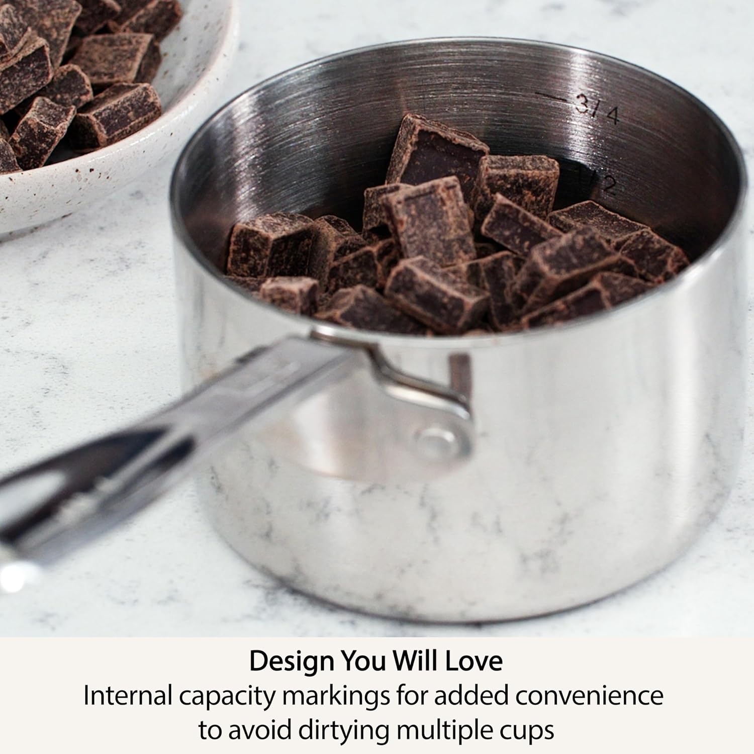 image:imageAllClad Kitchen Accessories Stainless Steel Measuring Cup Set 5 Piece Cookware Pots and Pans Dishwasher Safe Silver5piece