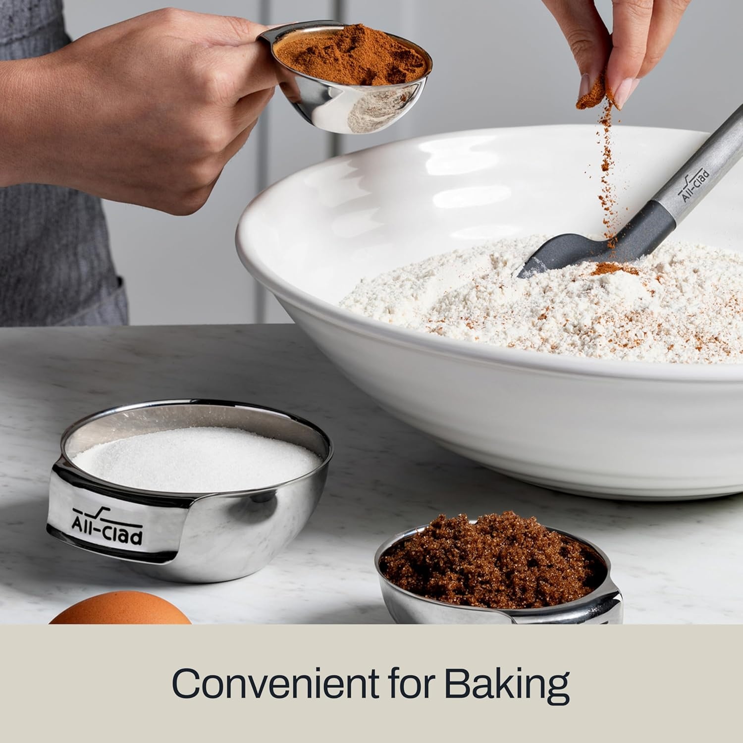 image:imageAllClad Kitchen Essentials Stainless Steel Mini Measuring Bowl Set 3 Piece Includes 1 12 and 14 Stackable Measuring Cups Gadgets for Cooking amp Baking Cookware Tools Dishwasher Safe Silver