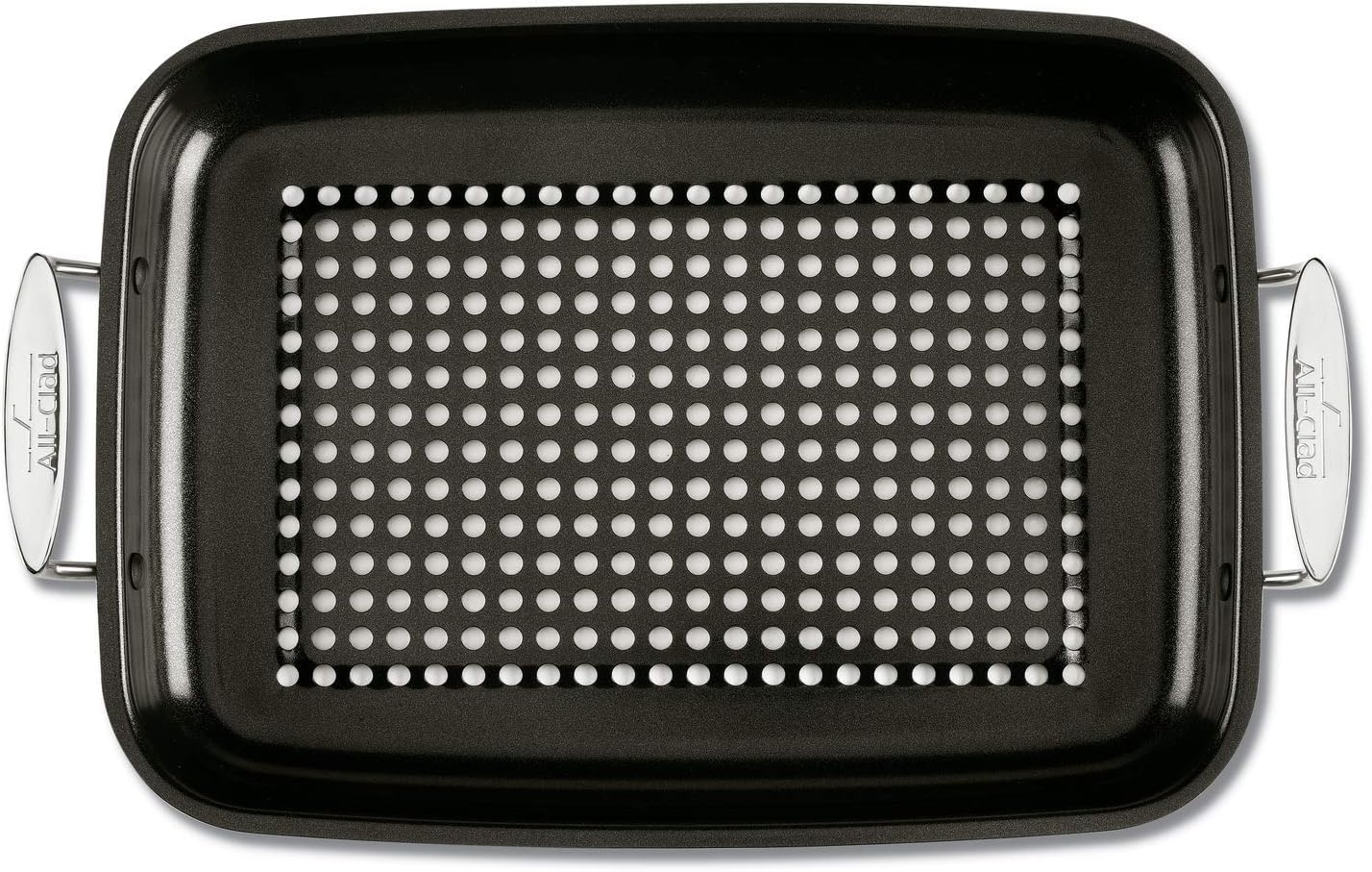 image:imageAllClad Outdoor Stainless Steel Roaster 15x11 Inch Oven Broiler Safe 700F Roaster Pan Pots and Pans Cookware SilverNonstick