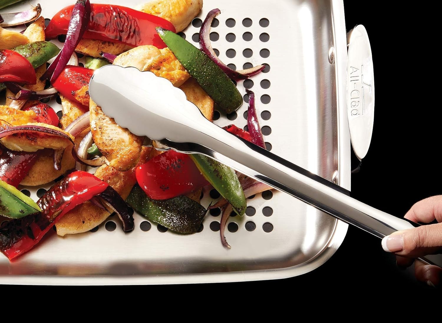 image:imageAllClad Outdoor Stainless Steel Roaster 15x11 Inch Oven Broiler Safe 700F Roaster Pan Pots and Pans Cookware SilverStainless Steel