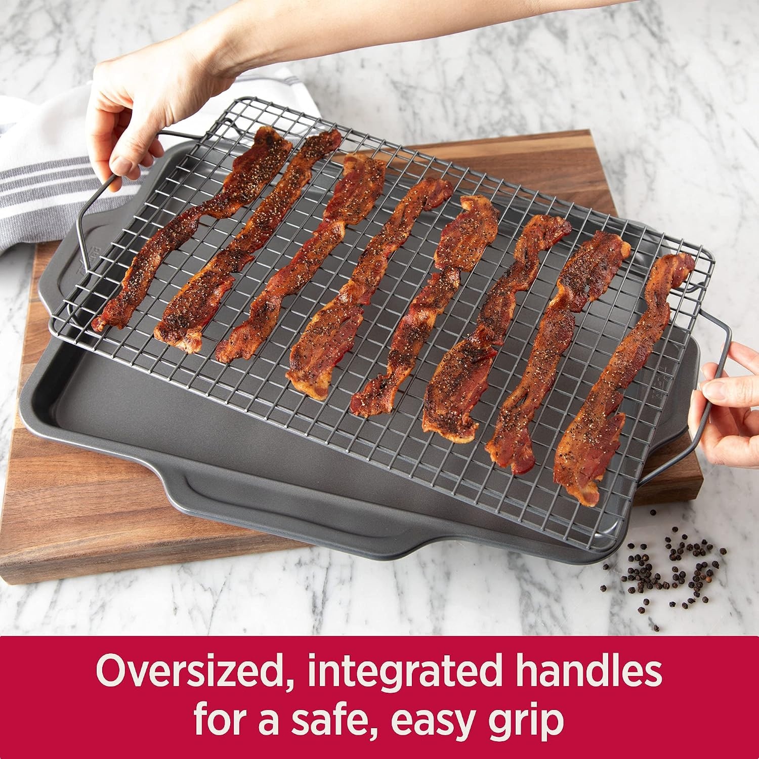 image:imageAllClad ProRelease Cooling amp Baking Rack 12 x 17 inch Gray