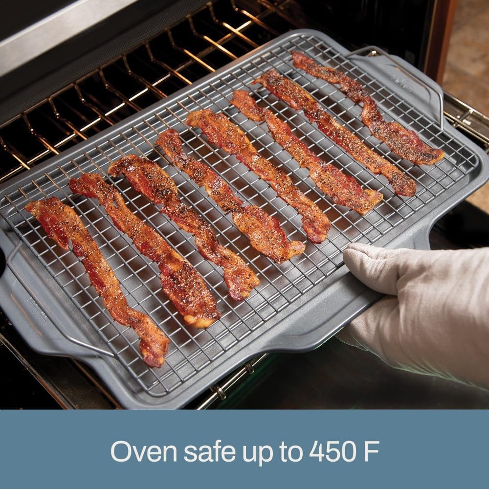 image:imageAllClad ProRelease Nonstick Bakeware Half Sheet Pan 115x17 Inch Oven Broiler Safe 450F Half Sheet Cookie Sheet Muffin Pan Cooling amp Baking Rack Round Cake Pan Loaf Pan Baking Pan Grey