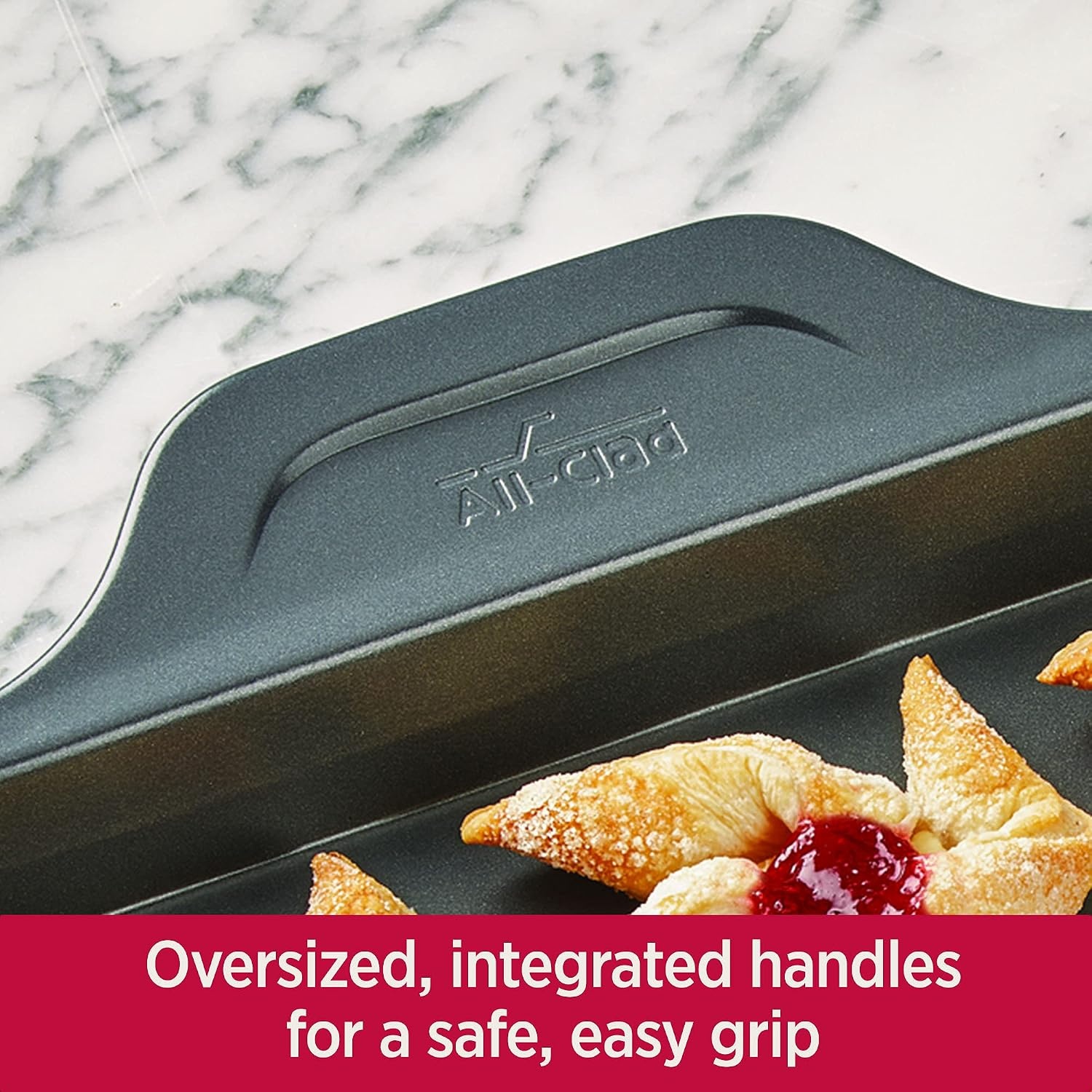image:imageAllClad ProRelease Nonstick Bakeware Jelly Roll Pan 10x15 Inch Oven Safe 450F Half Sheet Cookie Sheet Muffin Pan Cooling amp Baking Rack Round Cake Pan Loaf Pan Baking Pan GreyGray