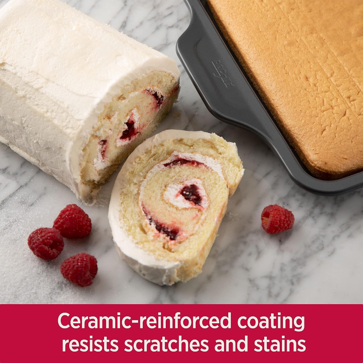 image:imageAllClad ProRelease Nonstick Bakeware Jelly Roll Pan 10x15 Inch Oven Safe 450F Half Sheet Cookie Sheet Muffin Pan Cooling amp Baking Rack Round Cake Pan Loaf Pan Baking Pan GreyGray