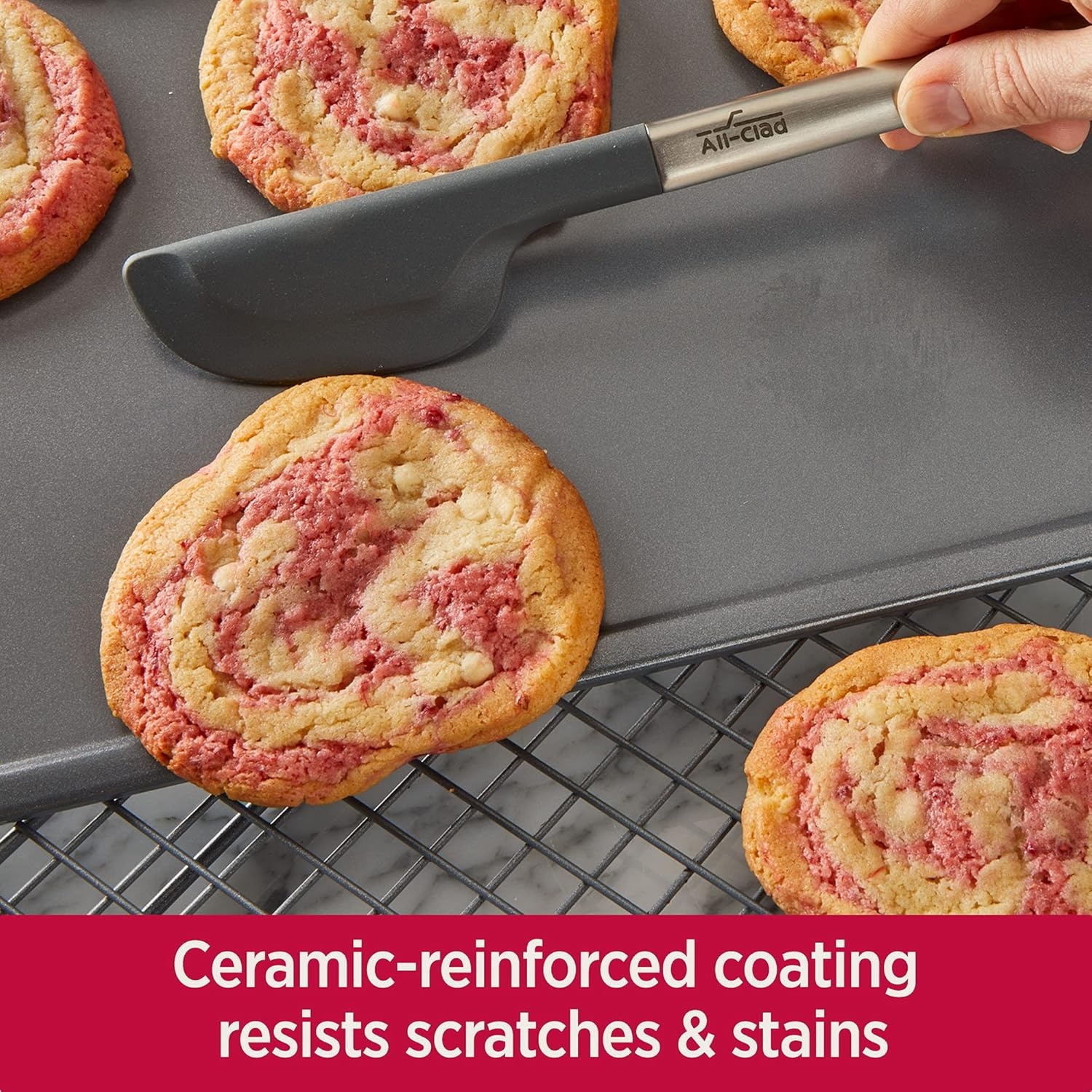 image:imageAllClad ProRelease Nonstick Bakeware Loaf Pan 8x4 Inch Oven Safe 450F Half Sheet Cookie Sheet Muffin Pan Cooling amp Baking Rack Round Cake Pan Loaf Pan Baking Pan Grey8 x 4 inch Pack of 4