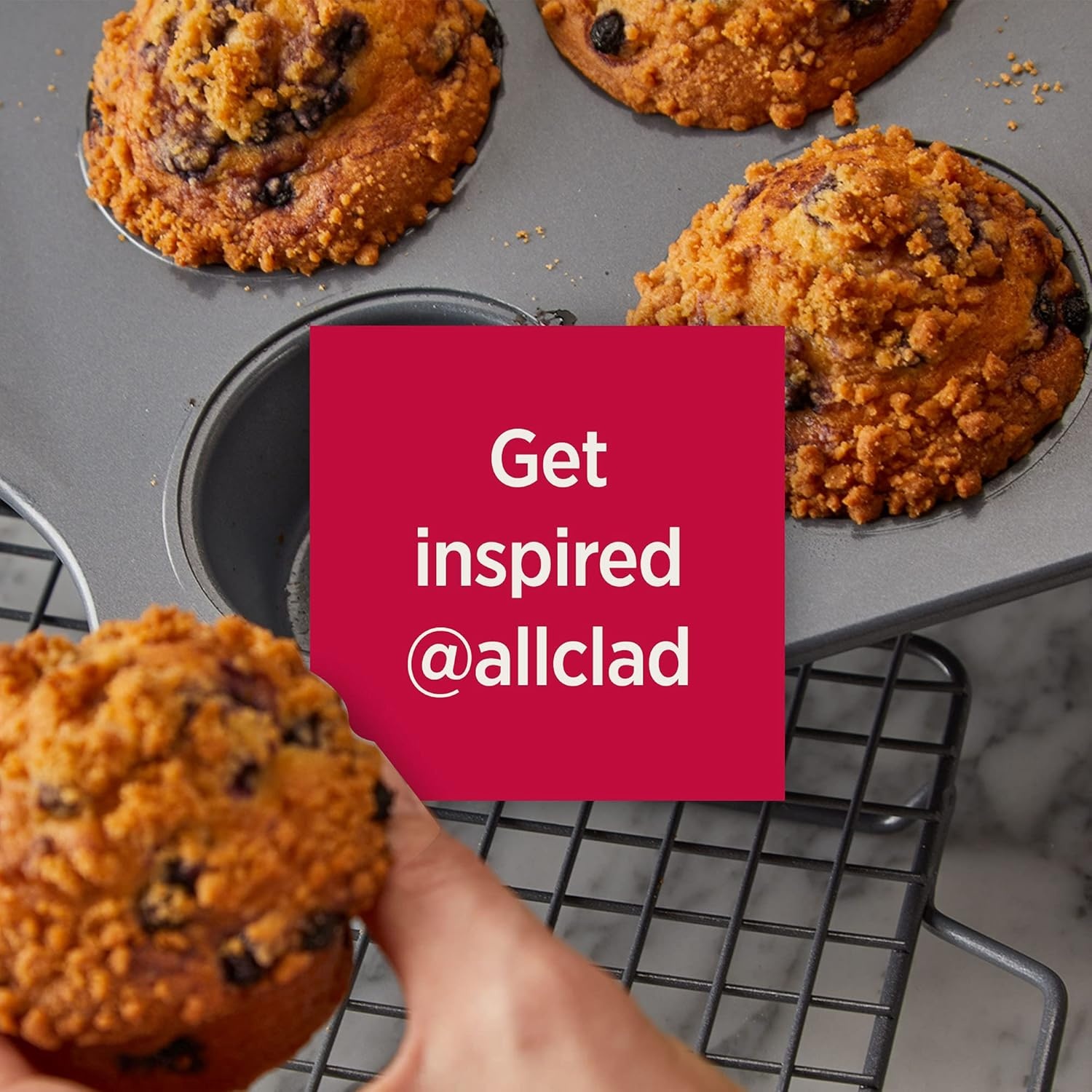 image:imageAllClad ProRelease Nonstick Bakeware Muffin Pan 12 Cup Oven Safe 450F Half Sheet Cookie Sheet Muffin Pan Cooling amp Baking Rack Round Cake Pan Loaf Pan Baking Pan Grey