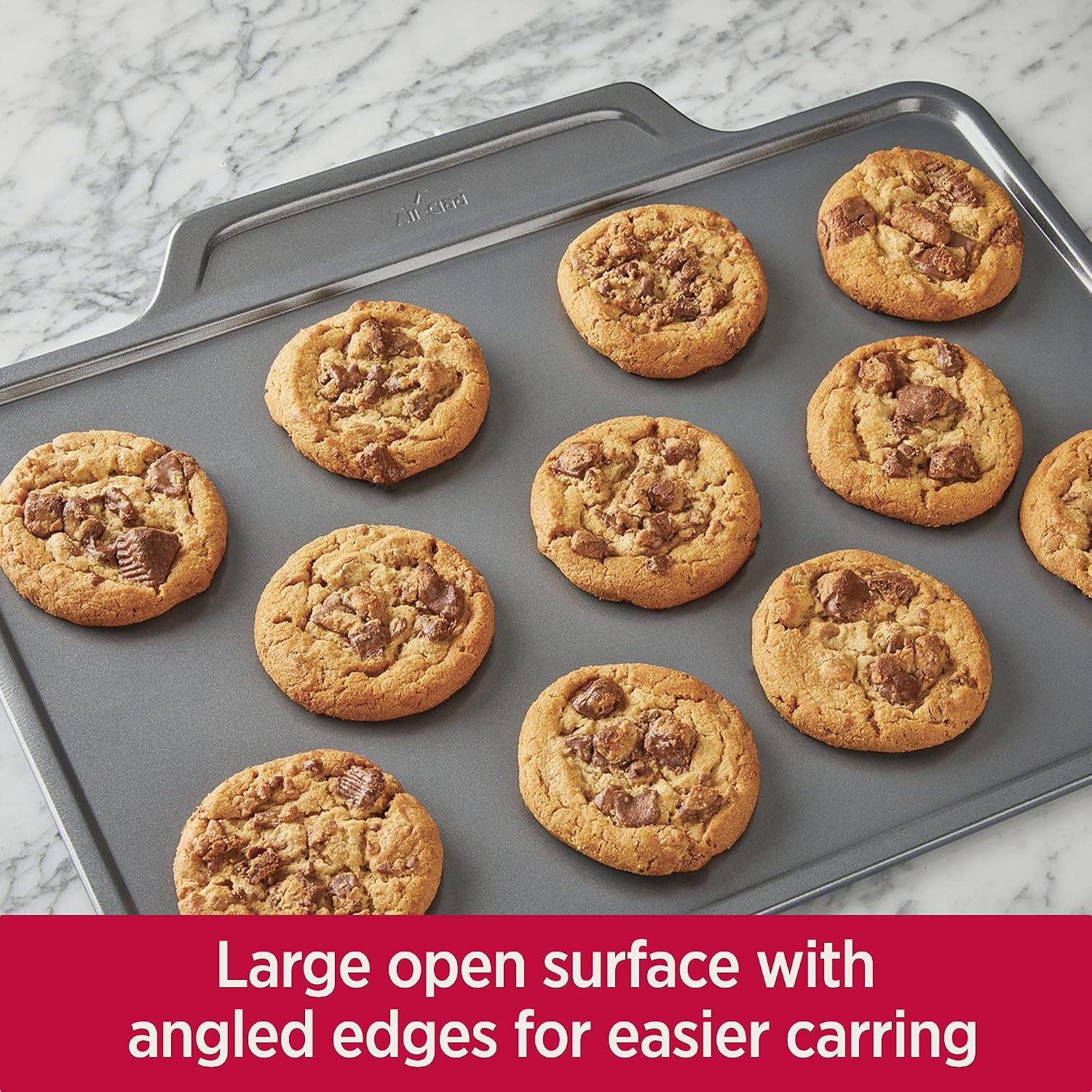 image:imageAllClad ProRelease Nonstick Bakeware Set 3 Piece Oven Safe 450F Half Sheet Cookie Sheet Muffin Pan Cooling amp Baking Rack Round Cake Pan Loaf Pan Baking Pan Grey3 piece