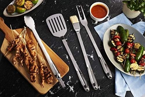 image:imageAllClad Professional Tools with Case Stainless Steel BBQ Tool Set 4 Piece Pots and Pans Cookware SilverWo case
