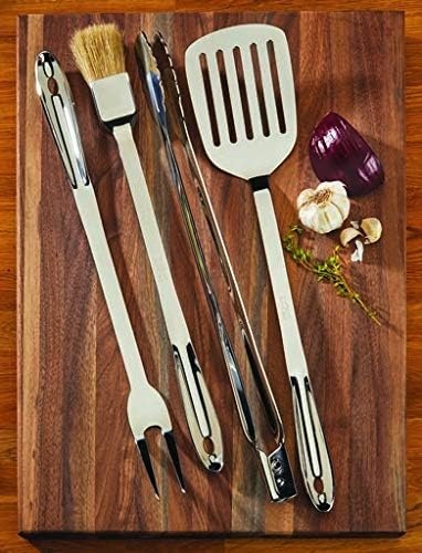 image:imageAllClad Professional Tools with Case Stainless Steel BBQ Tool Set 4 Piece Pots and Pans Cookware SilverWo case