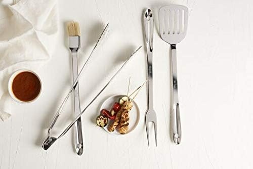 image:imageAllClad Professional Tools with Case Stainless Steel BBQ Tool Set 4 Piece Pots and Pans Cookware SilverWo case