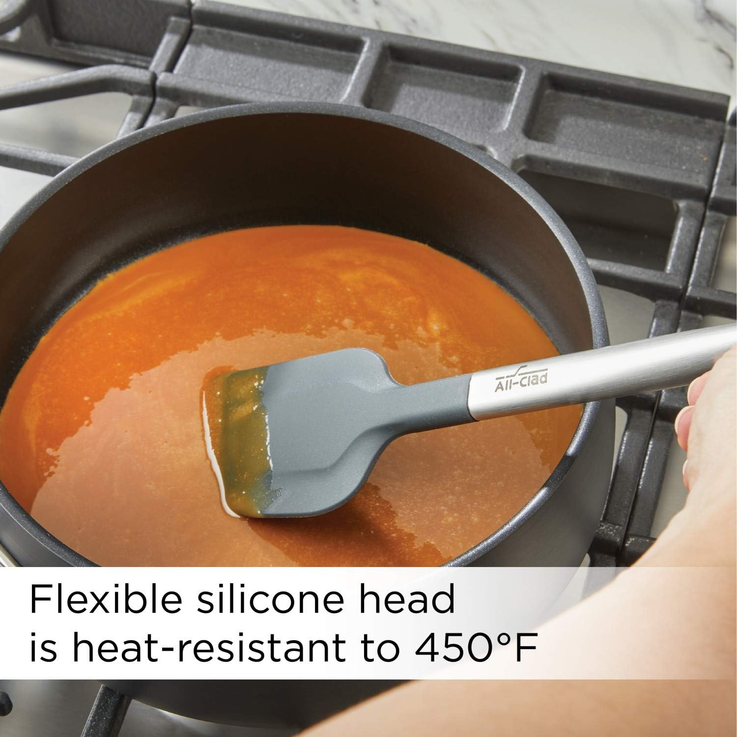 image:imageAllClad Specialty Silicone Kitchen Gadgets 5 Piece Set Spatulas Kitchen Tools Kitchen Hacks BlackStainless Steel and Black