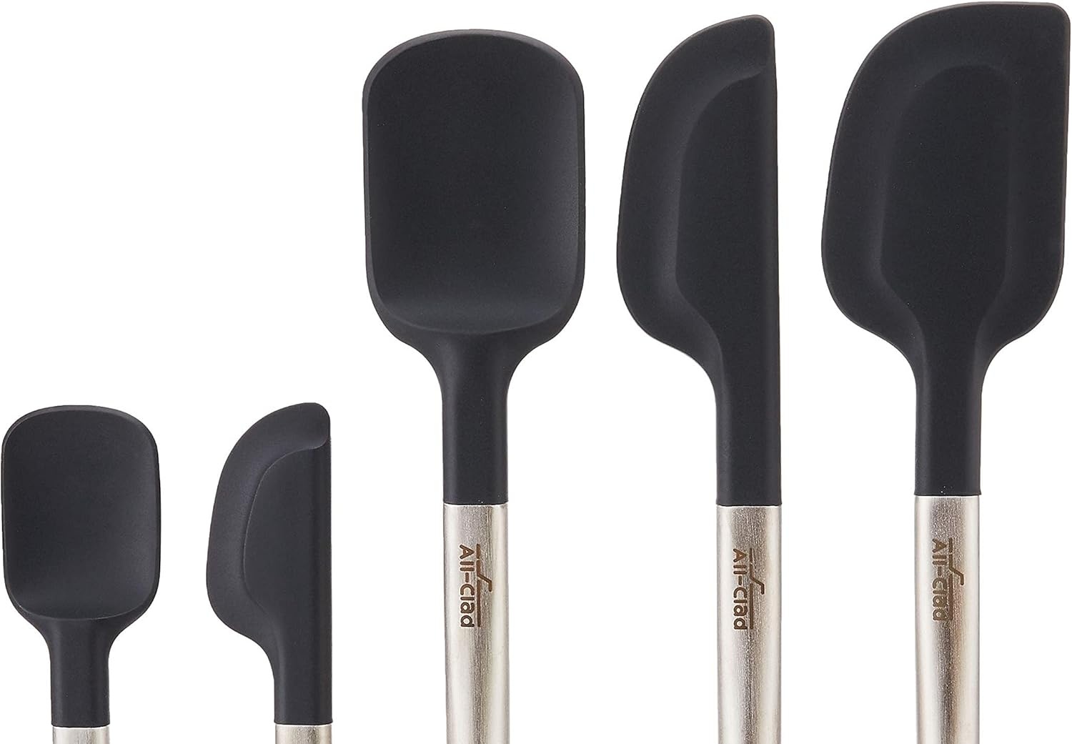 image:imageAllClad Specialty Silicone Kitchen Gadgets 5 Piece Set Spatulas Kitchen Tools Kitchen Hacks BlackStainless Steel and Black
