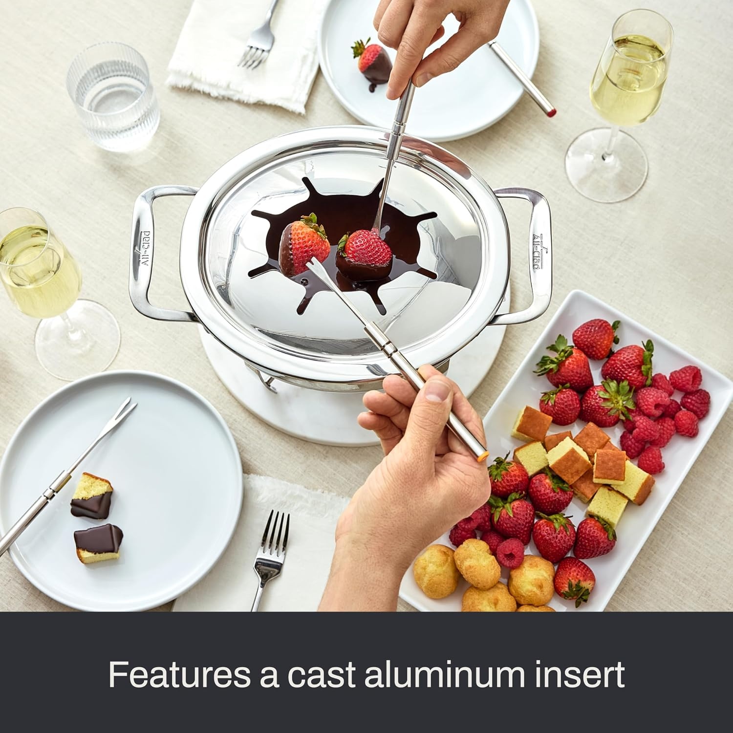 image:imageAllClad Specialty Stainless Steel Fondue Set 12 Piece Pots and Pans Cookware Silver13 piece
