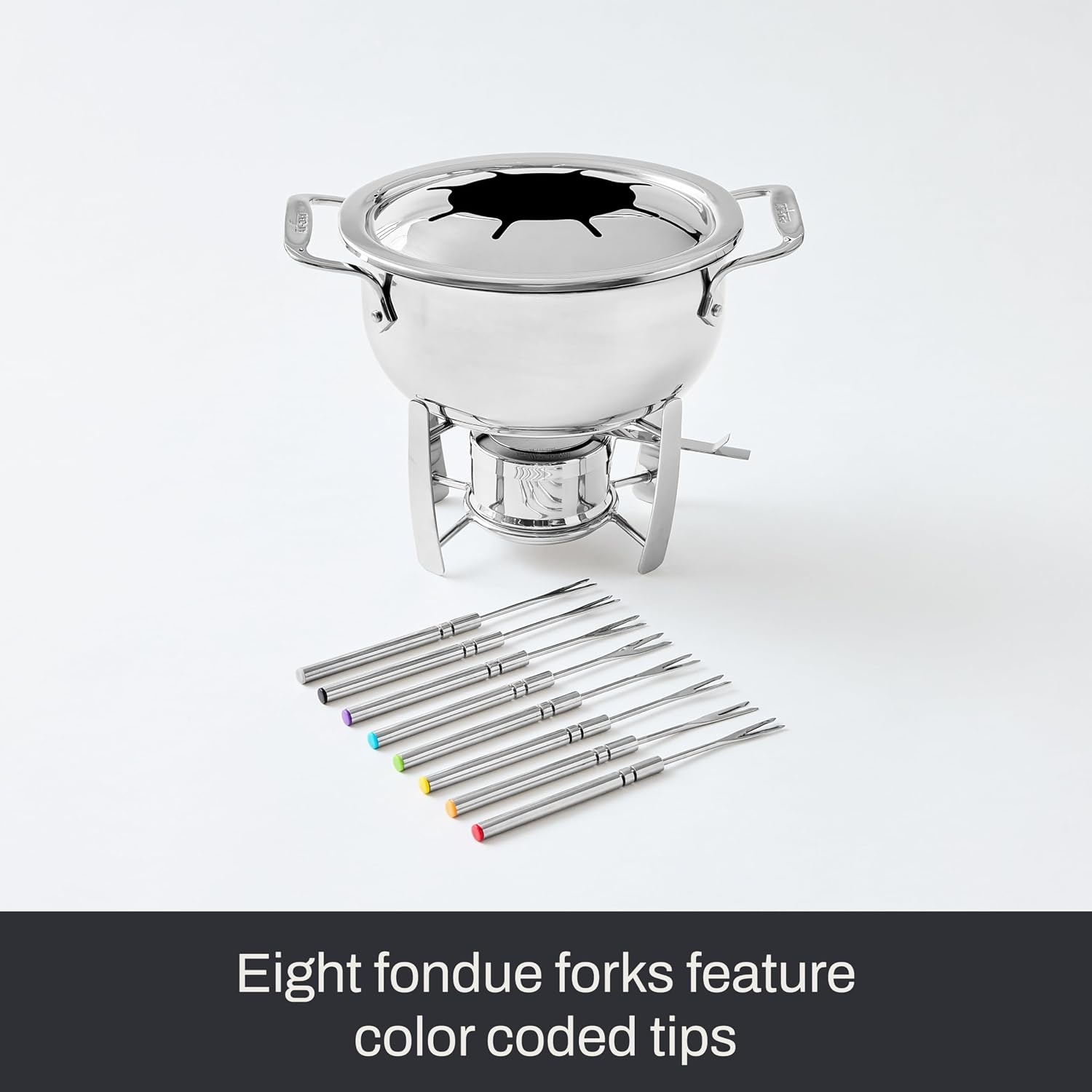image:imageAllClad Specialty Stainless Steel Fondue Set 12 Piece Pots and Pans Cookware Silver13 piece
