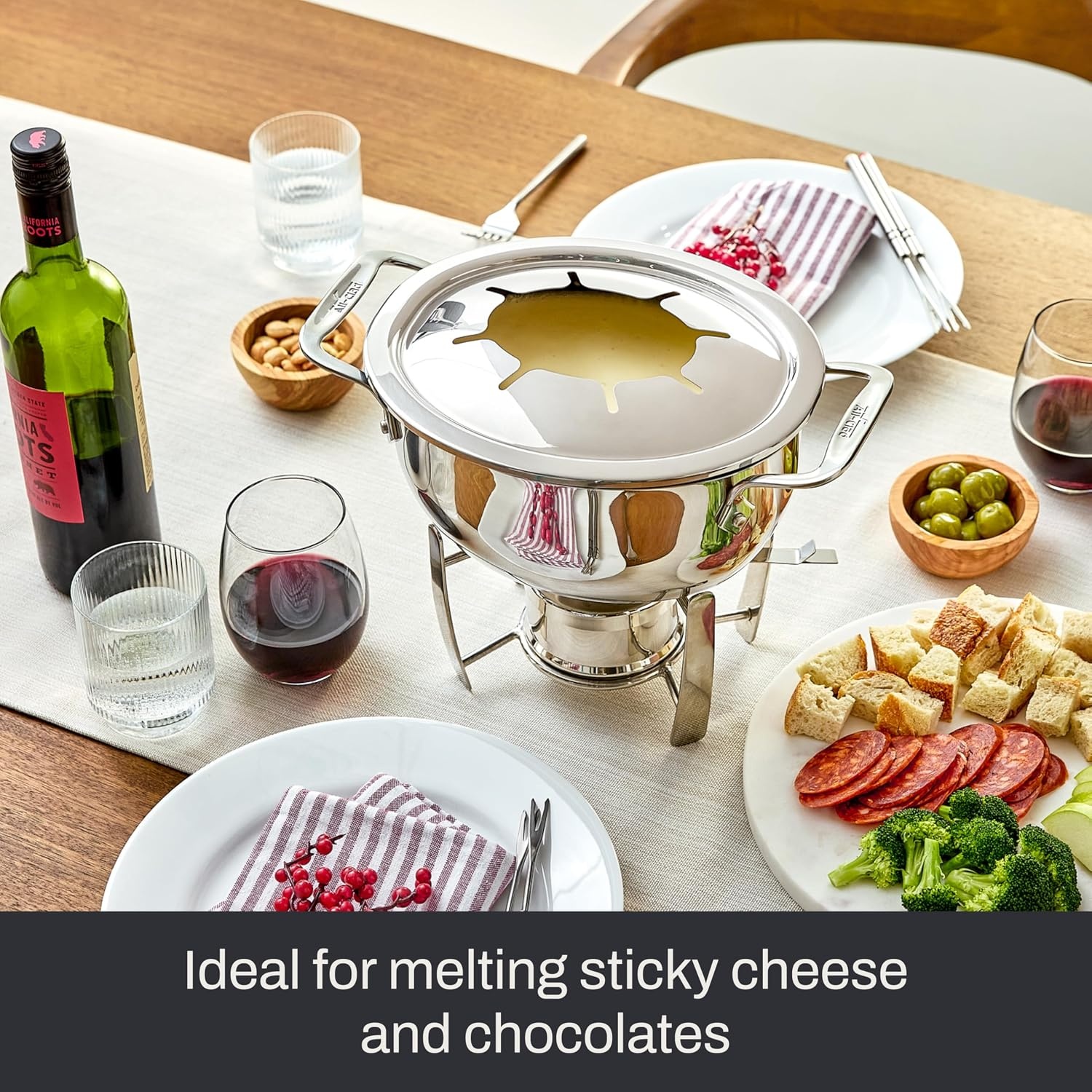 image:imageAllClad Specialty Stainless Steel Fondue Set 12 Piece Pots and Pans Cookware Silver13 piece