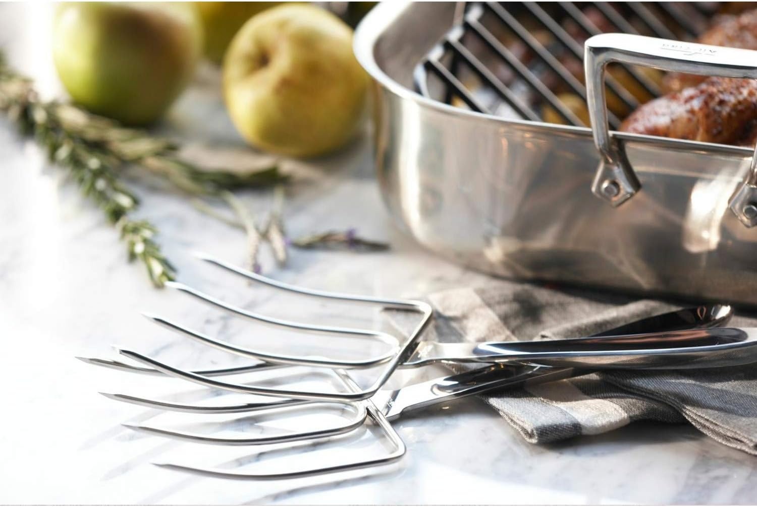 image:imageAllClad Specialty Stainless Steel Kitchen Gadgets 2 Piece Set Turkey Forks Kitchen Tools Kitchen Hacks Silver