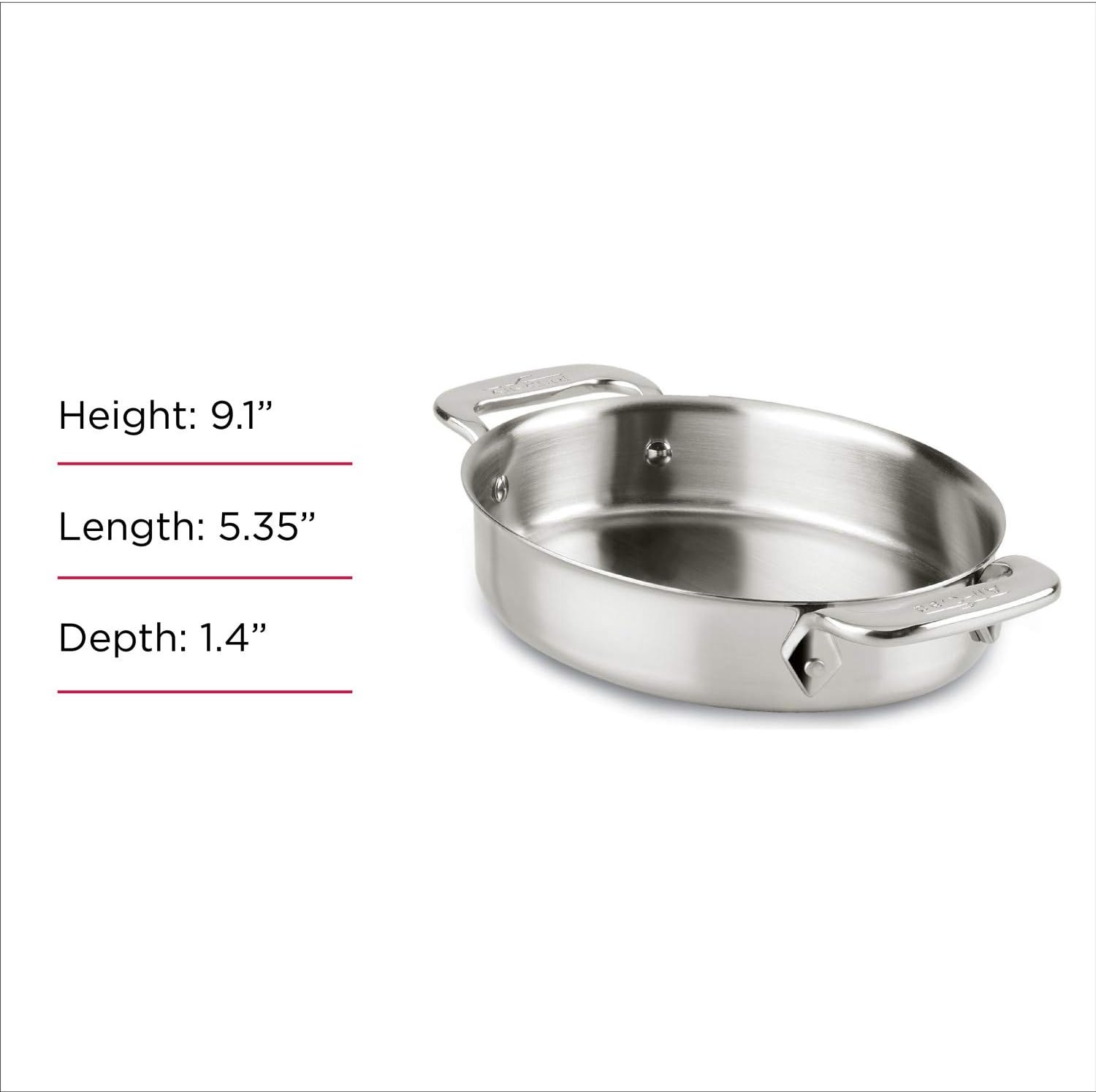image:imageAllClad Specialty Stainless Steel Oval Bakeware Set 2 Piece Induction Pots and Pans SilverNormal Pack of 6