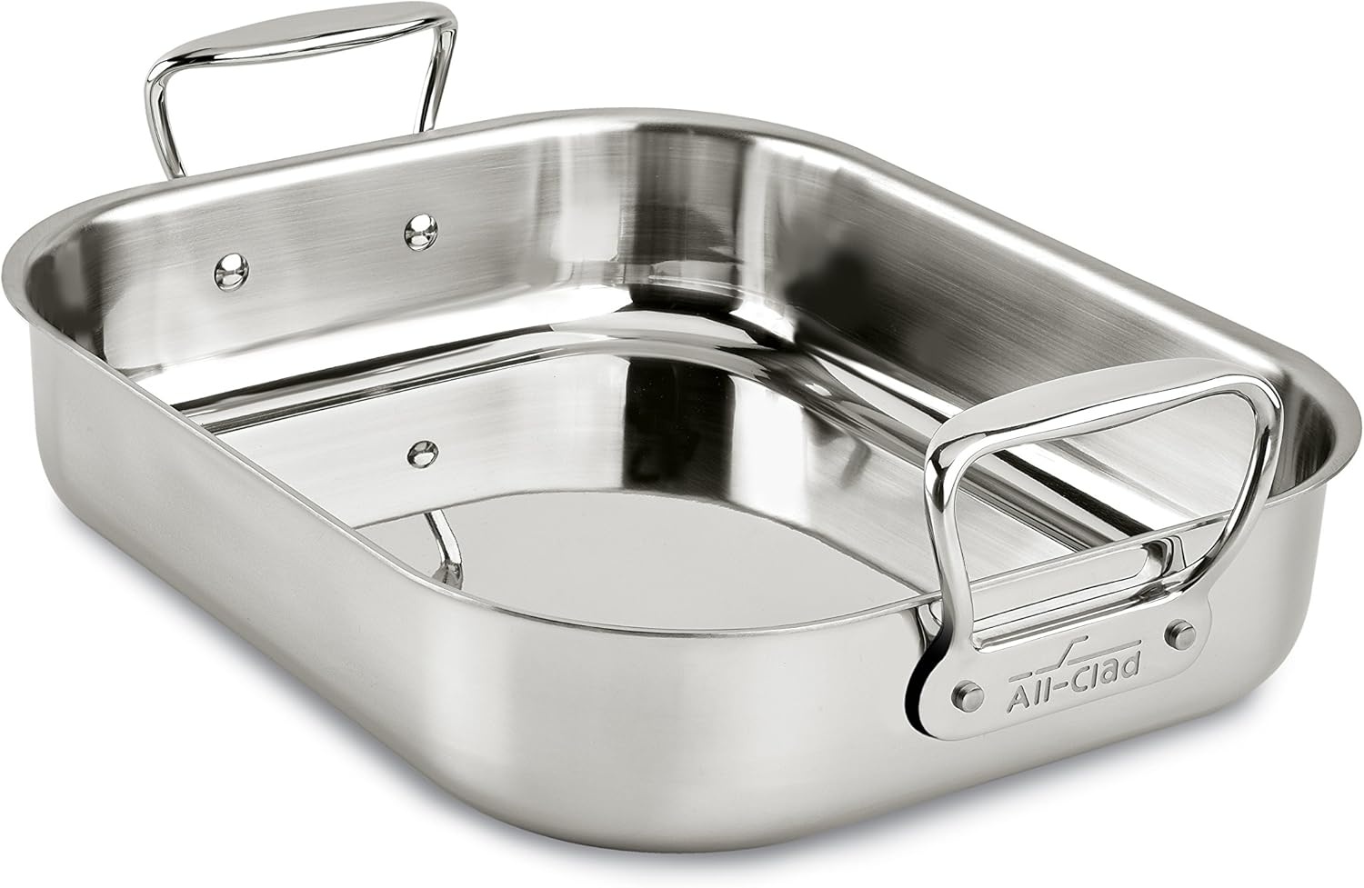 image:imageAllClad Specialty Stainless Steel Roaster with Nonstick Rack 11x14 Inch Oven Broiler Safe 500F Roaster Pan Pots and Pans Cookware Silver11x14 in