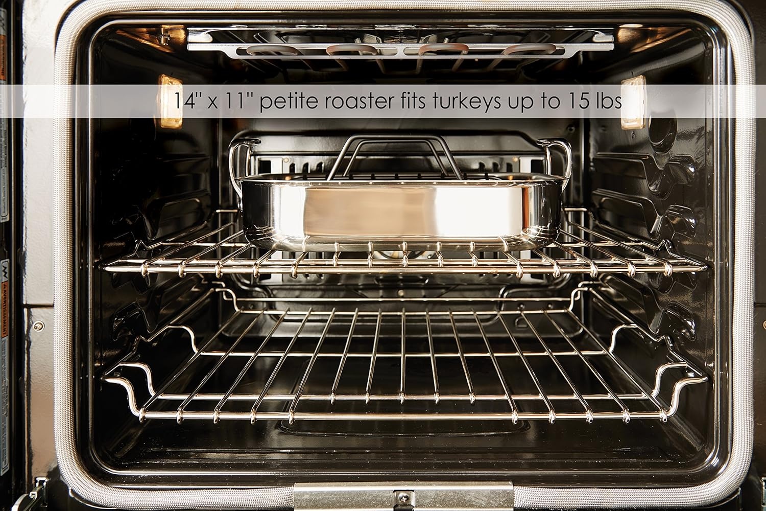image:imageAllClad Specialty Stainless Steel Roaster with Nonstick Rack 11x14 Inch Oven Broiler Safe 500F Roaster Pan Pots and Pans Cookware Silver11x14 in