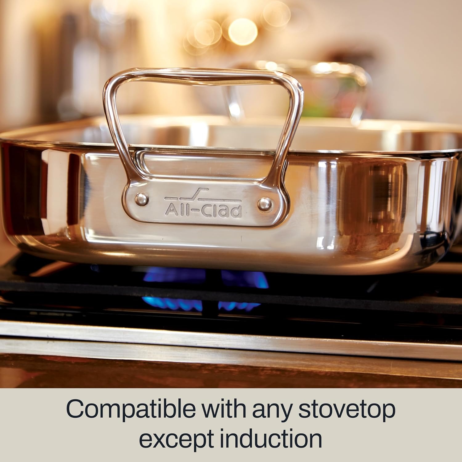 image:imageAllClad Specialty Stainless Steel Roaster with Nonstick Rack 11x14 Inch Oven Broiler Safe 600F Roaster Pan Pots and Pans Bakeware Silver11 x 14