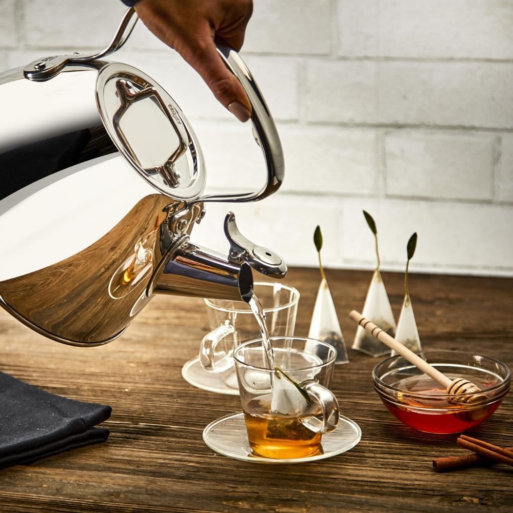 image:imageAllClad Specialty Stainless Steel Tea Kettle 2 Quart Induction Pots and Pans Cookware SilverKettle