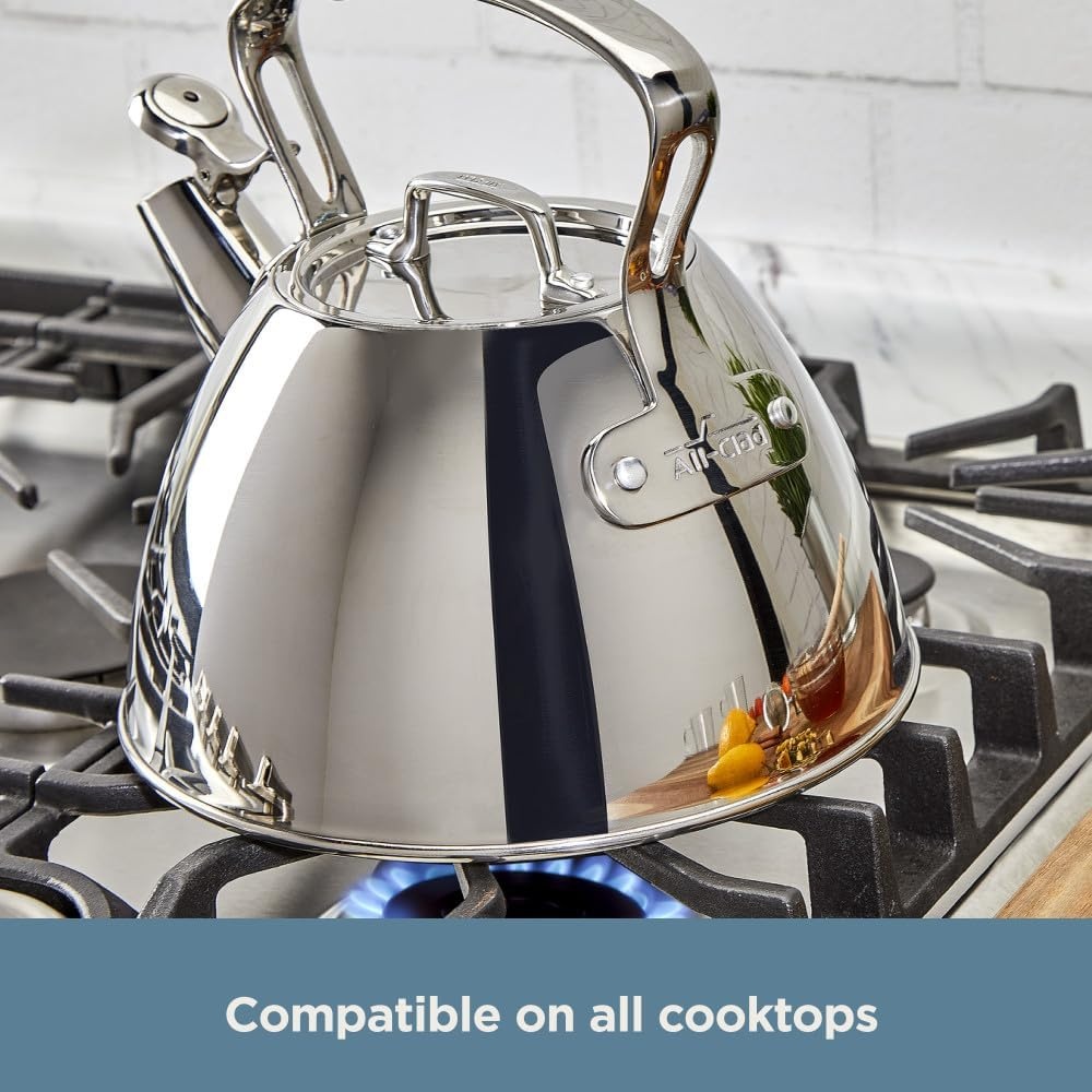 image:imageAllClad Specialty Stainless Steel Tea Kettle 2 Quart Induction Pots and Pans Cookware SilverKettle