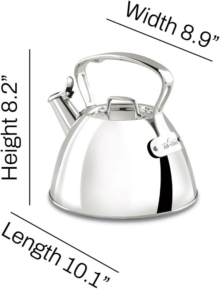 image:imageAllClad Specialty Stainless Steel Tea Kettle 2 Quart Induction Pots and Pans Cookware SilverKettle