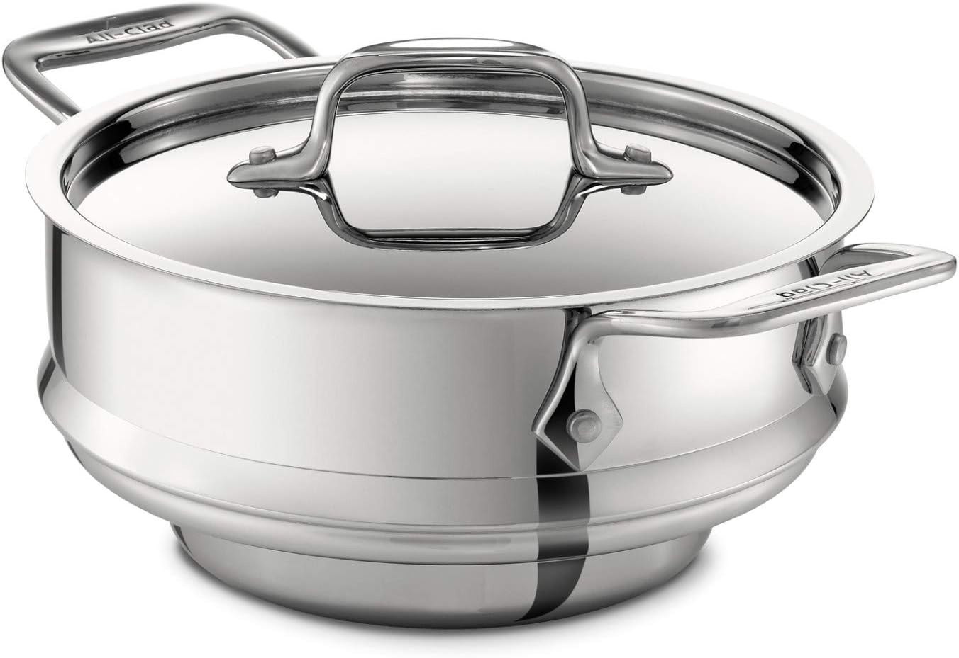 image:imageAllClad Specialty Stainless Steel Universal Steamer for Cooking 3 Quart Food Steamer Steamer Basket Silver3 quart Pack of 2