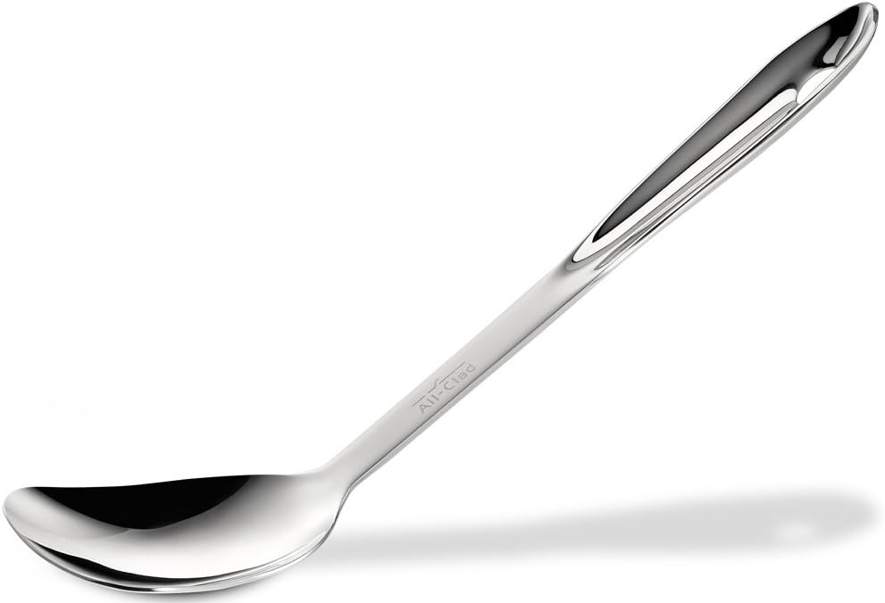 image:imageAllClad Stainless Steel 95 Inch Cooking Spoon Ergonomic Handle High Heat Resistant Save Up to 600F Kitchen Cooking Utensils for Mixing Stirring and Serving SilverSilver