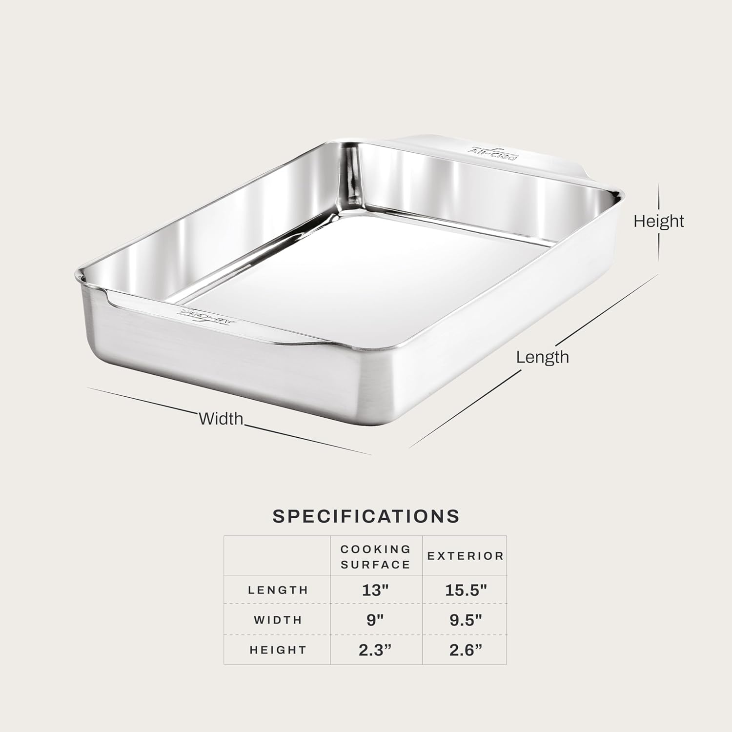 image:imageAllClad Stainless Steel Baking Quarter Sheet Pan 9 x 125 Triply Bonded for Consistent Baking Roast Bake Cookies Brownies and More Professional Stainless Steel Bakeware9 x 13