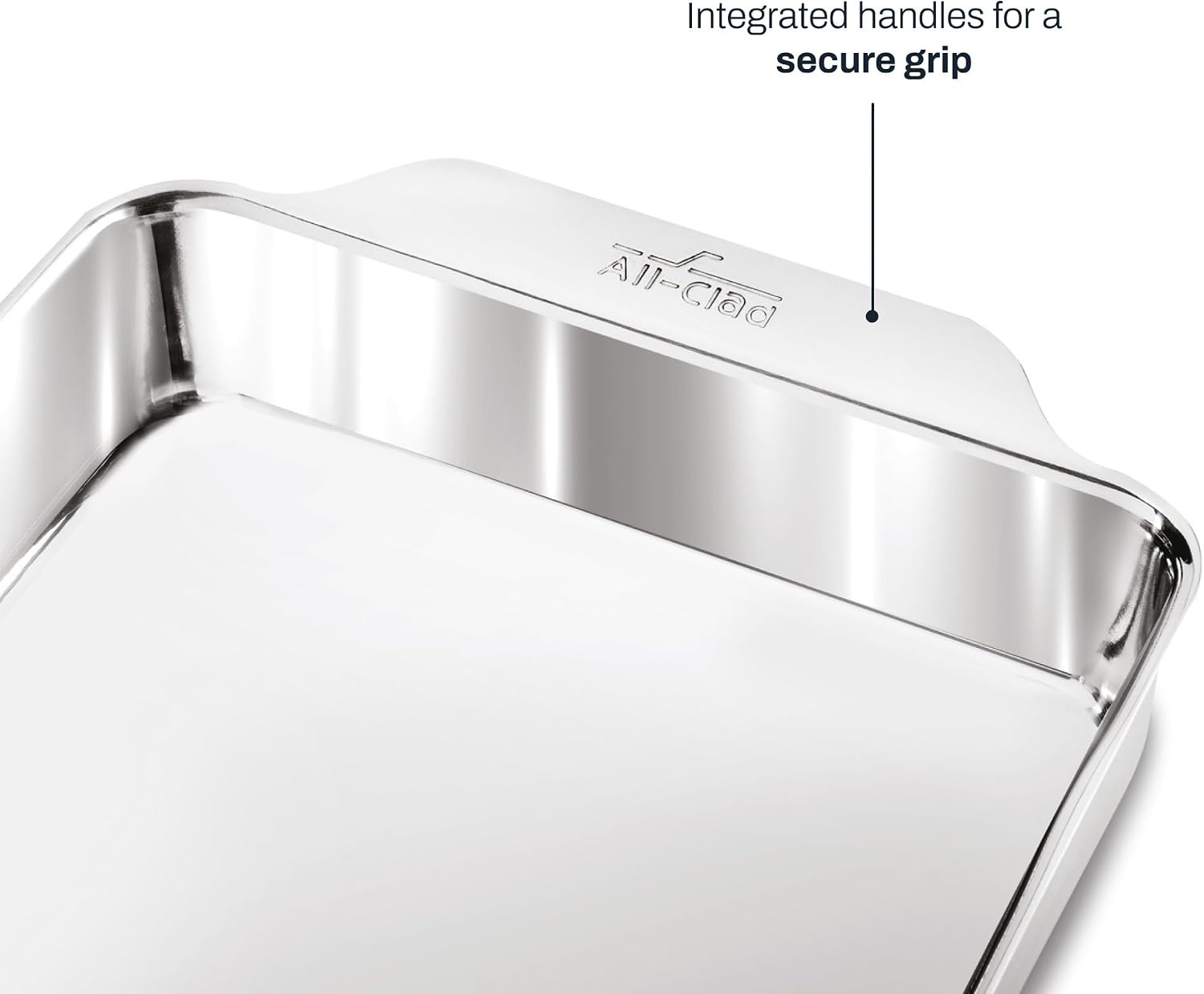 image:imageAllClad Stainless Steel Baking Quarter Sheet Pan 9 x 125 Triply Bonded for Consistent Baking Roast Bake Cookies Brownies and More Professional Stainless Steel Bakeware8x8 Inch Square Cake Pan