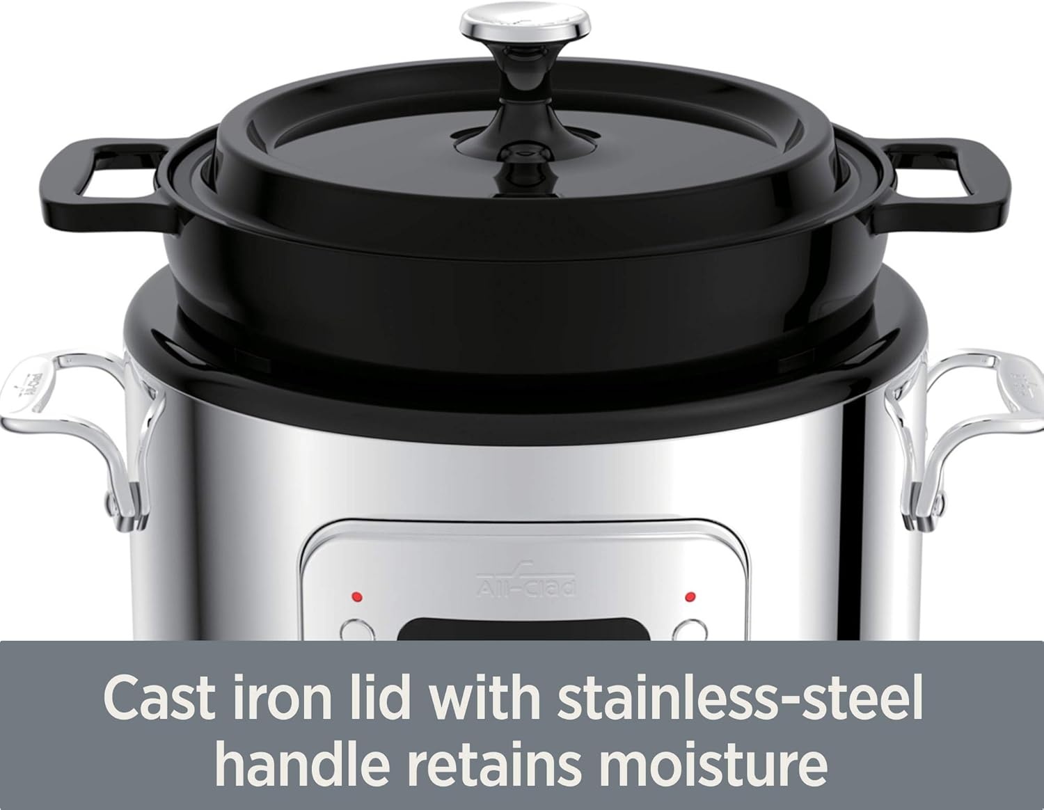 image:imageAllClad Stainless Steel Electric Slow Cooker 7Quart Programmable LCD Timer Aluminum Insert Slow Cookers Small Kitchen Appliances SilverSilver