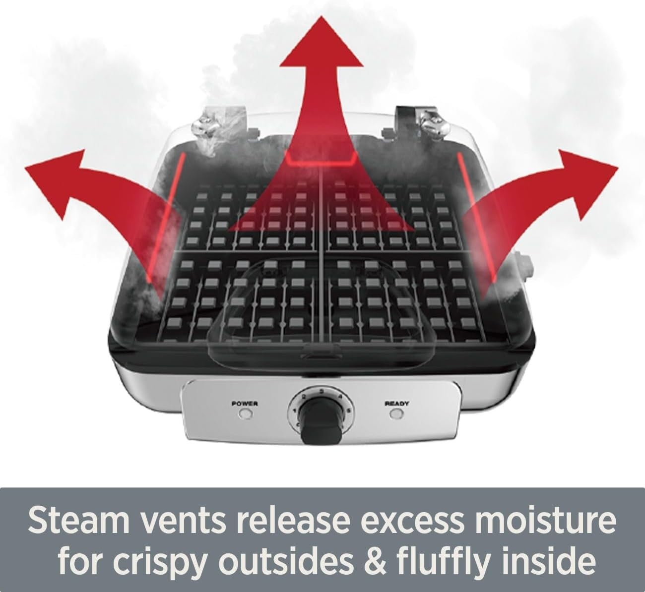 image:imageAllClad Stainless Steel Waffle Maker 4 Section Thick Belgium Waffle Makers Upright Storage 1600 Watts Nonstick 6 Browning Levels Dishwasher Safe