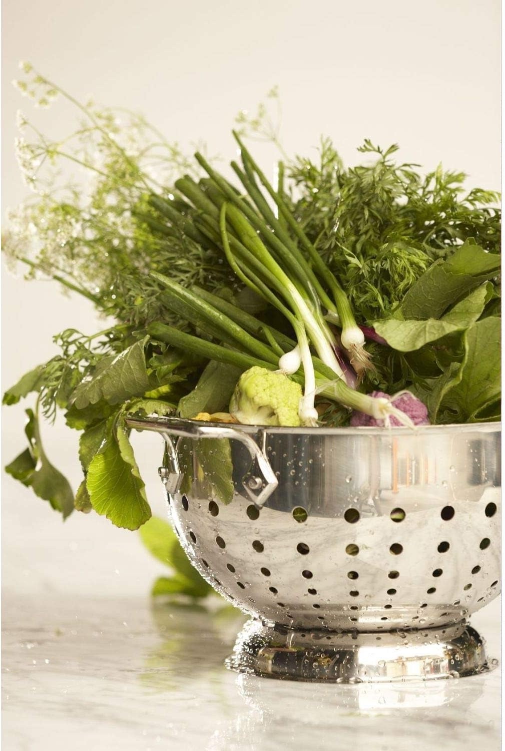 image:imageAllClad Tools and Accessories Stainless Steel Colander 3 Quart Strainer Pasta Strainer with Handle Pots and Pans Silver3Quart