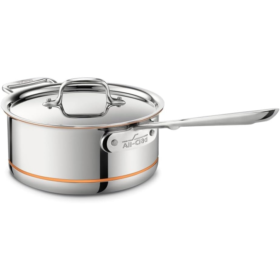 image:imageAllClad Copper Core 5Ply Stainless Steel Sauce Pan 4 Quart Induction Oven Broiler Safe 600F Pots and Pans Cookware SilverSilverMetallic